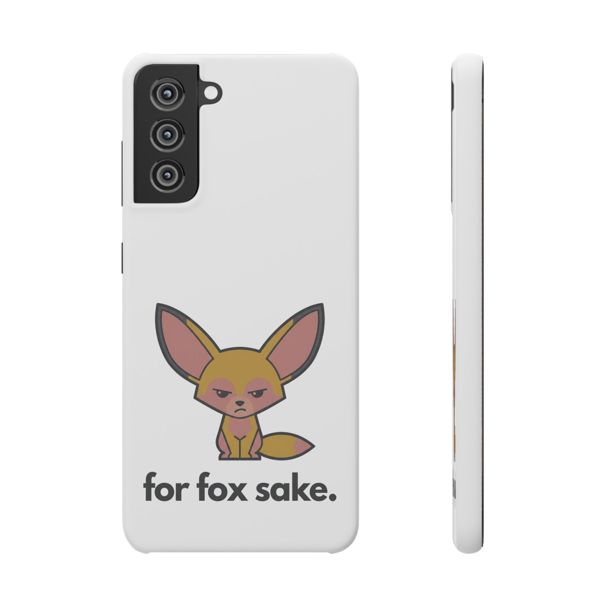 Phone Case — Cute 'for fox sake.' Cartoon Fox Protective Snap Case