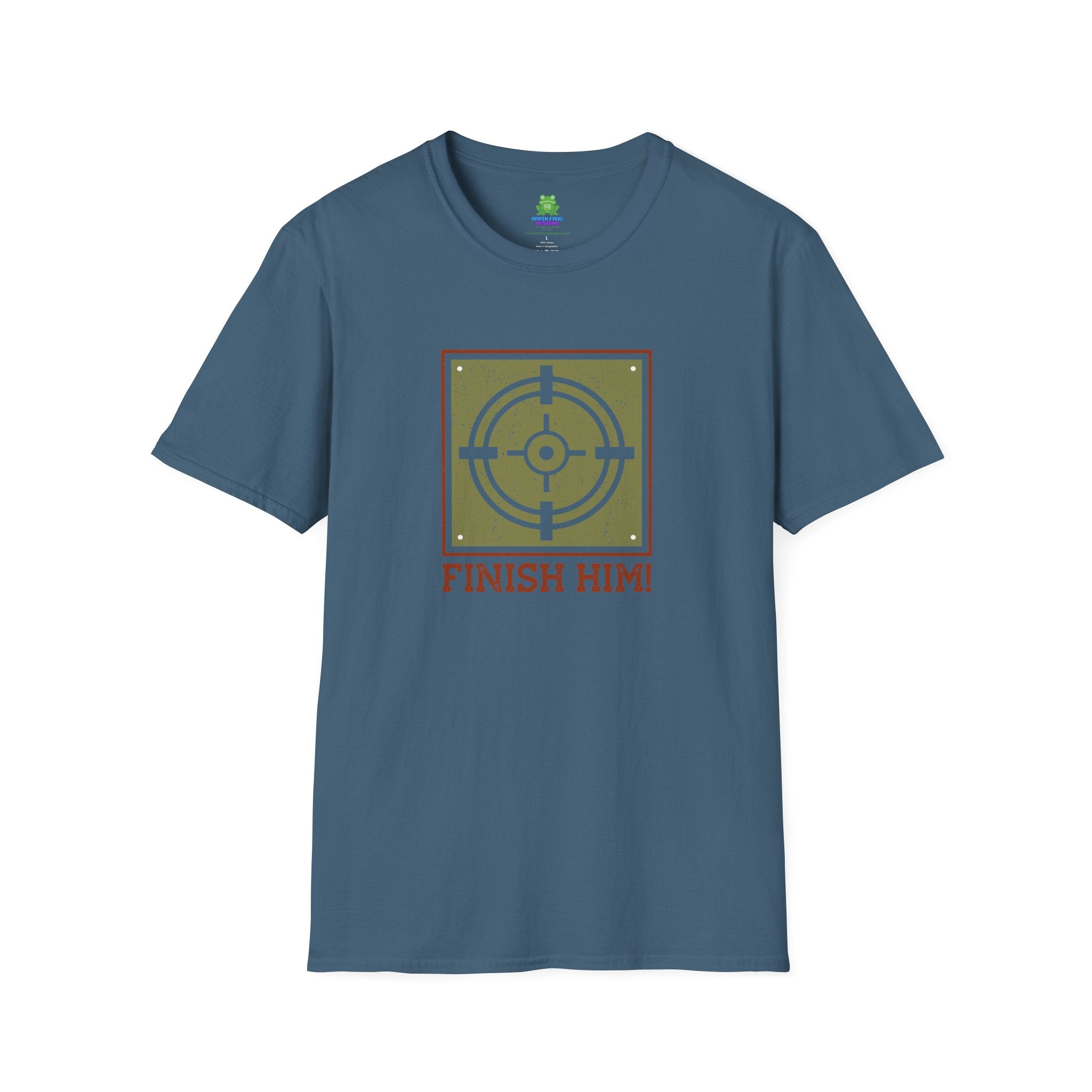 Finish Him! Gamer Target Graphic T‑Shirt - 100% Cotton / Cotton Blend