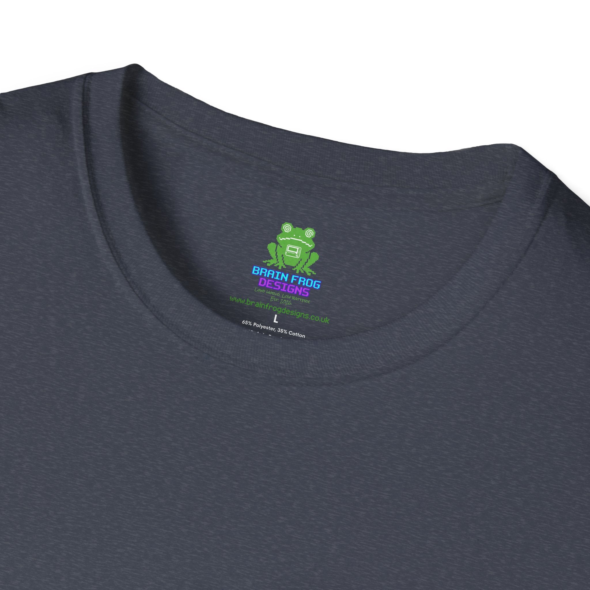 Woman's Plain Tee - Brain Frog Woman's Softstyle Plain T-Shirt - 100% Cotton / Cotton Blend - White / Black / Navy / Grey - 12 colours available