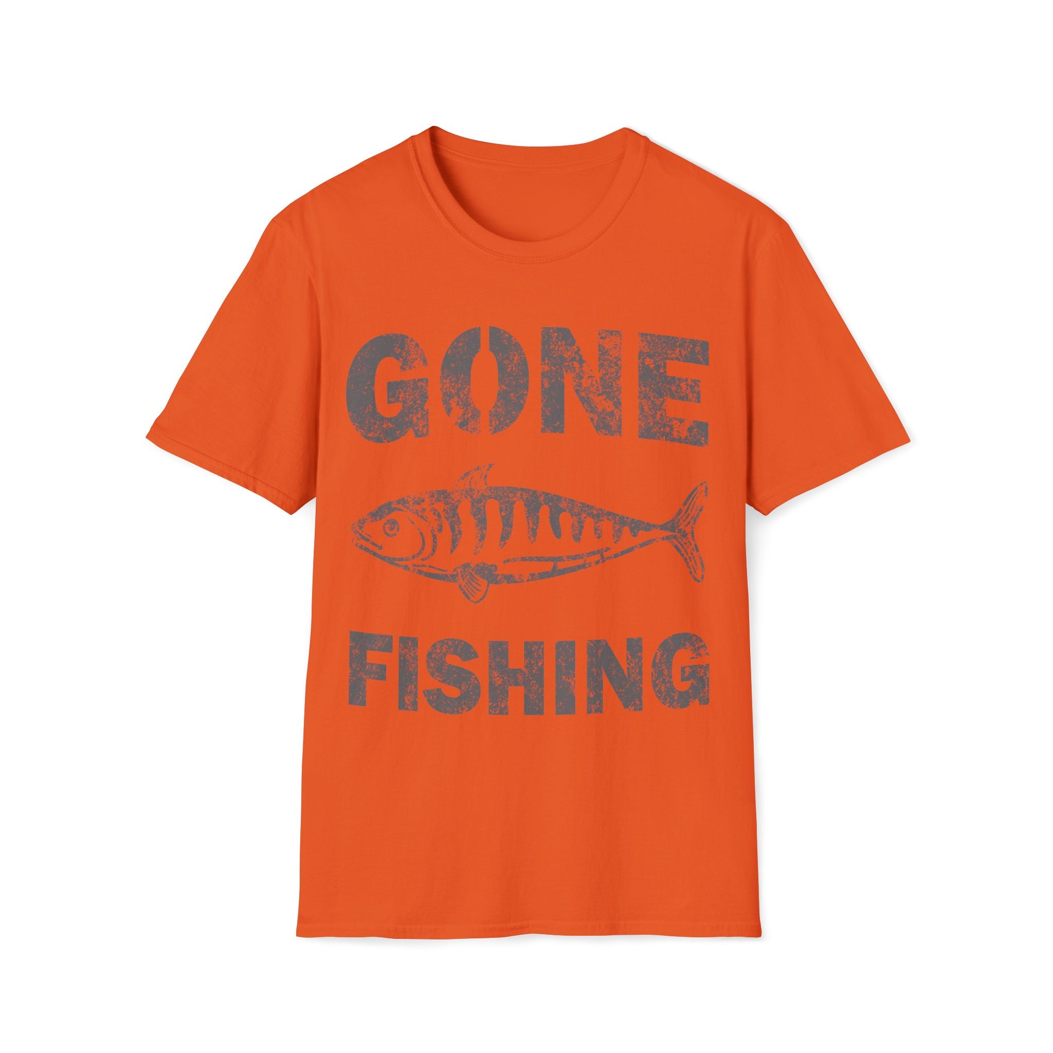 Gone Fishing T-Shirt — Distressed Vintage Fish Graphic, Fishing Gift for Anglers - 100% Cotton / Cotton Blend