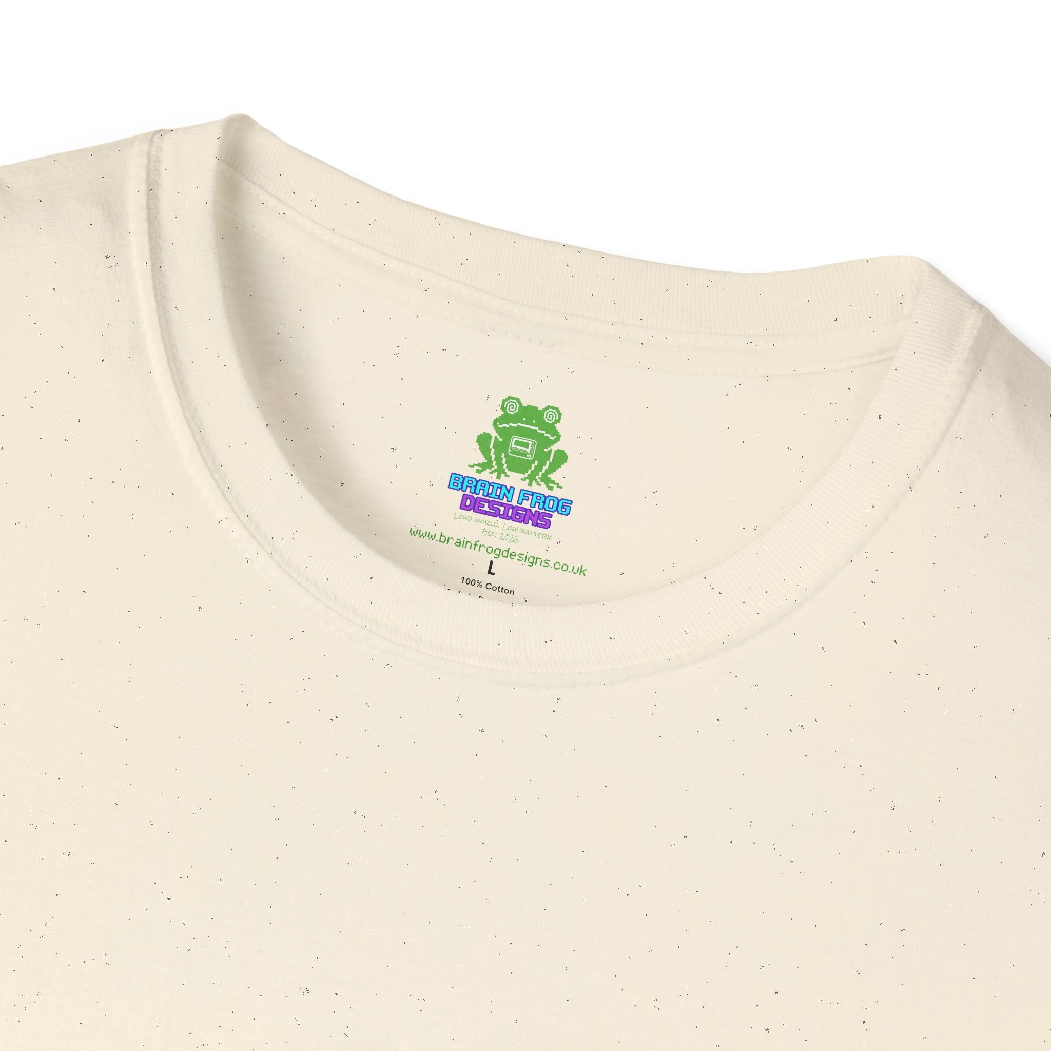 Woman's Plain Tee - Brain Frog Woman's Softstyle Plain T-Shirt - 100% Cotton / Cotton Blend - White / Black / Navy / Grey - 12 colours available