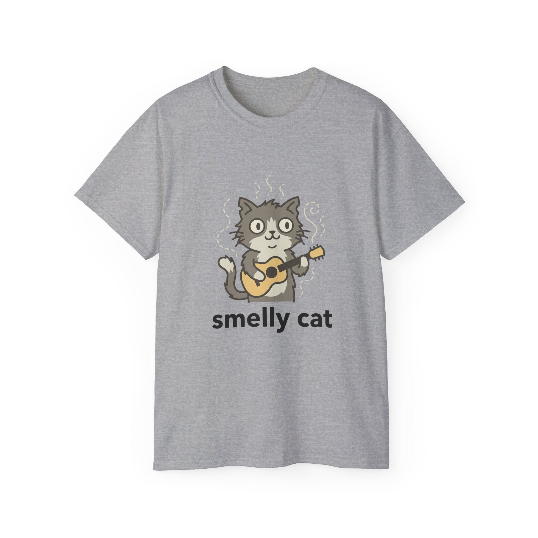 Smelly Cat Guitar Cat T-Shirt - Funny Friends Parody Tee for Fans - 100% Cotton