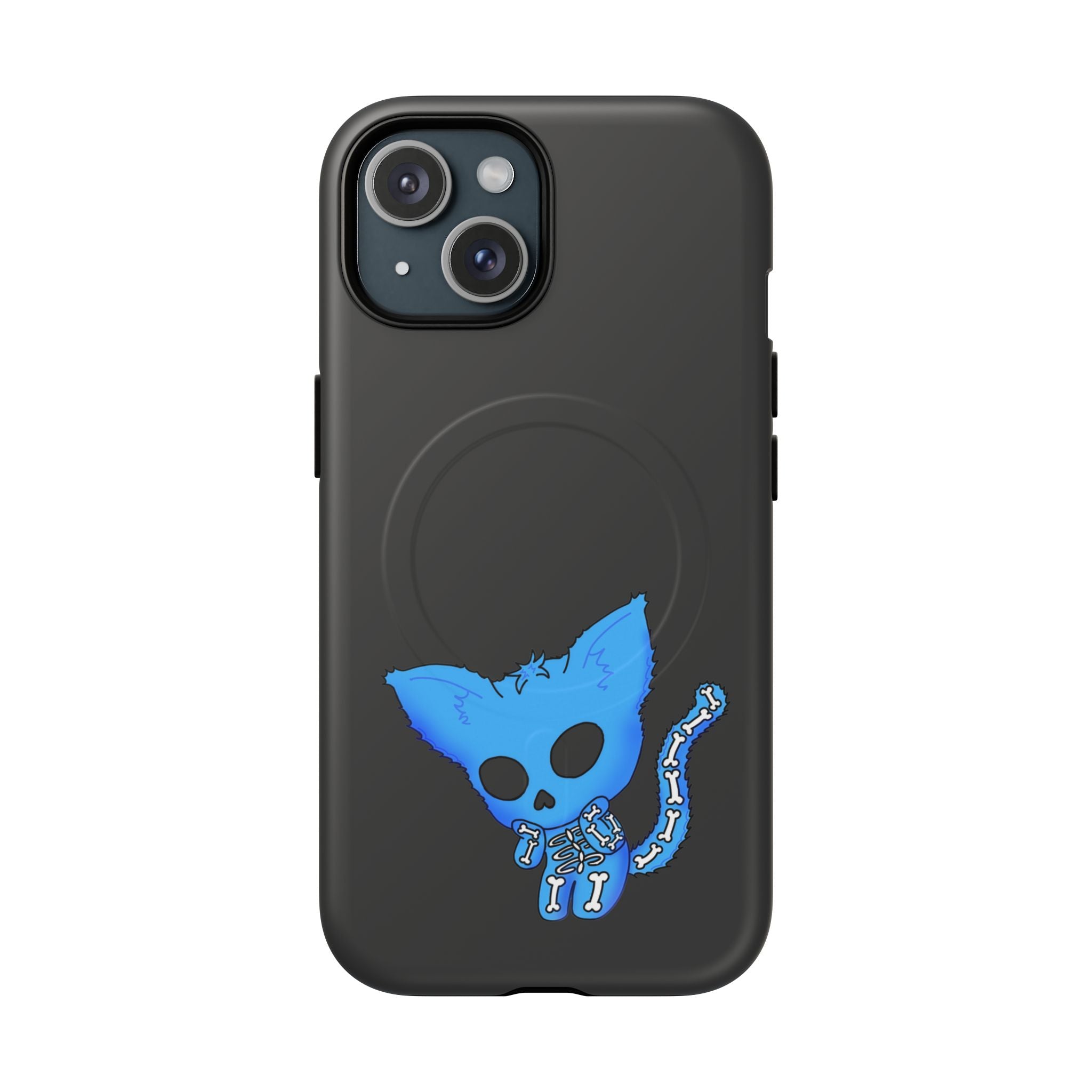 Blue Skeleton Cat Tough Magnetic Phone Case | Unique Design to Brain Frog