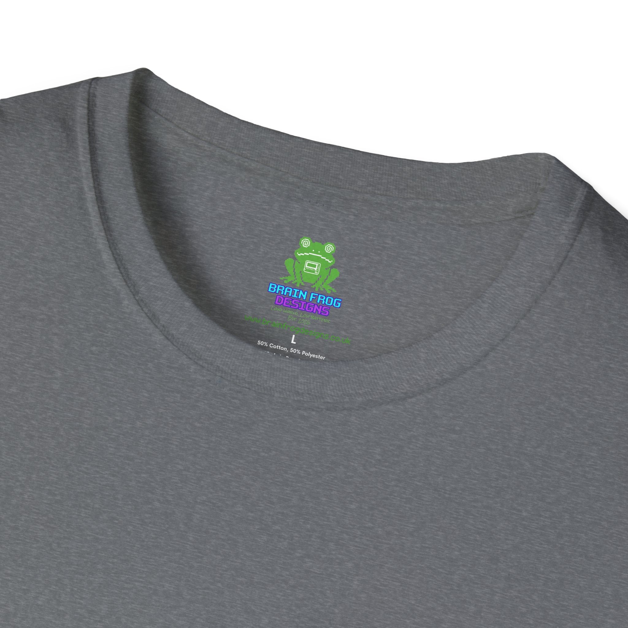 Woman's Plain Tee - Brain Frog Woman's Softstyle Plain T-Shirt - 100% Cotton / Cotton Blend - White / Black / Navy / Grey - 12 colours available