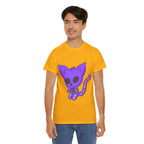 Purple Skeleton Cat Graphic Tee - Cute Creepy Kitty Shirt - 100% Cotton
