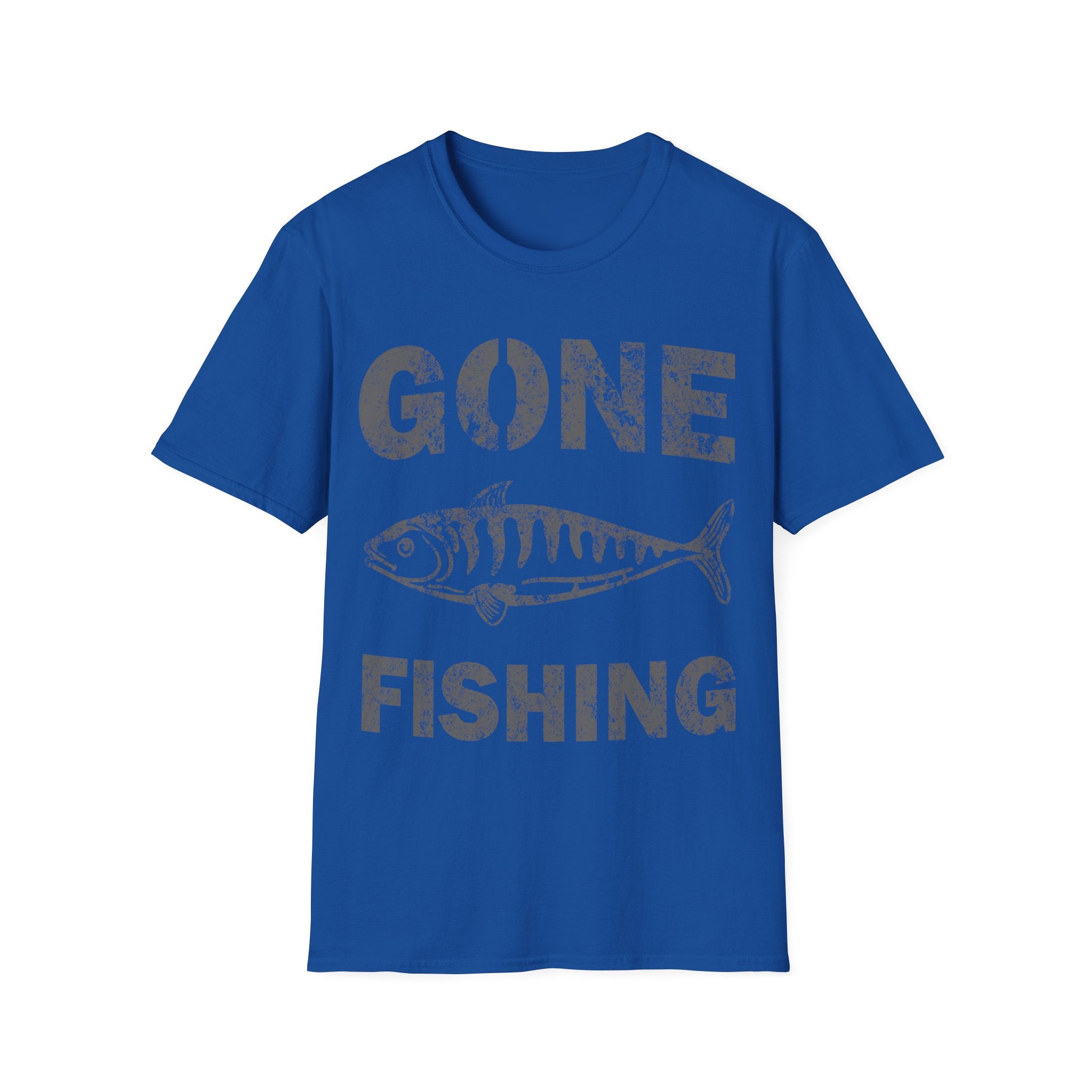 Gone Fishing T-Shirt — Distressed Vintage Fish Graphic, Fishing Gift for Anglers - 100% Cotton / Cotton Blend