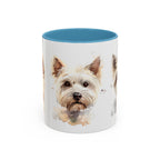 Westie Watercolor Accent Coffee Mug - Cute West Highland Terrier Dog Lover Gift (11/15oz)