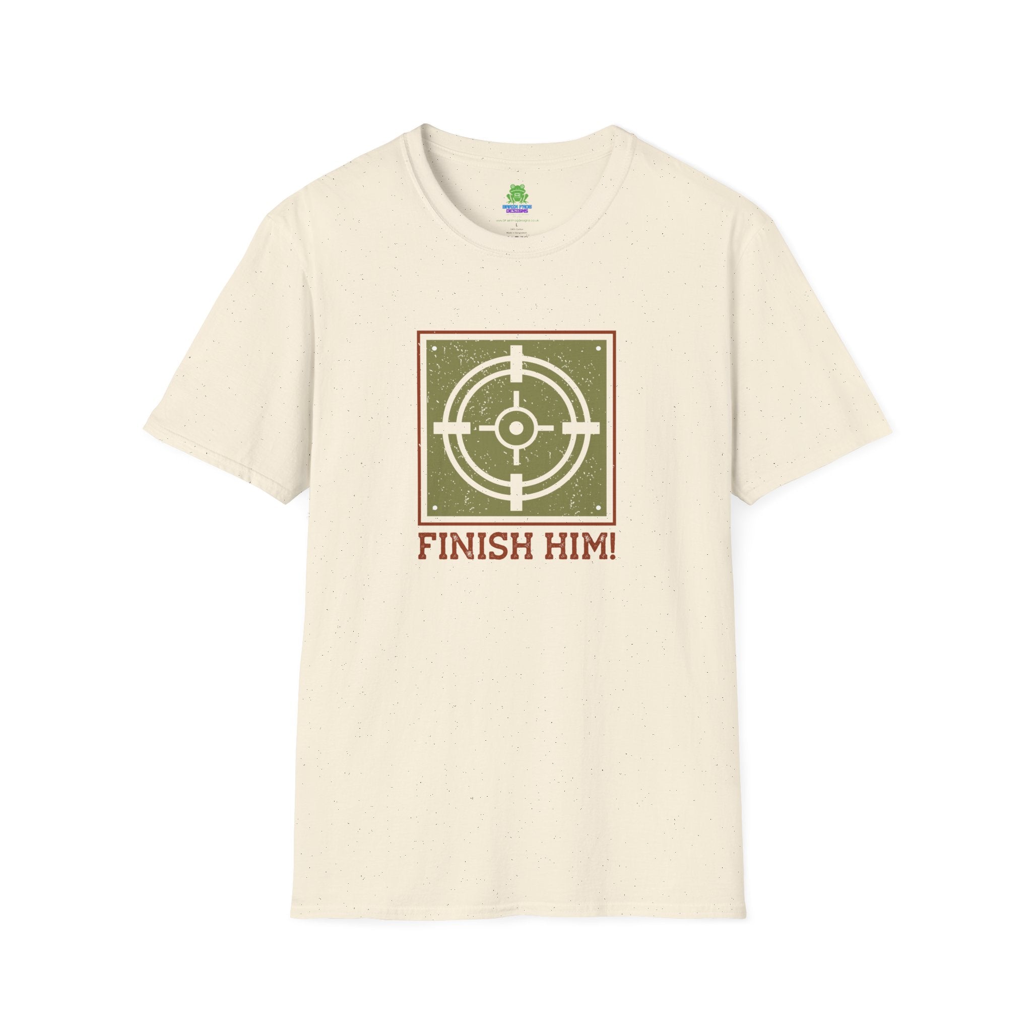 Finish Him! Gamer Target Graphic T‑Shirt - 100% Cotton / Cotton Blend