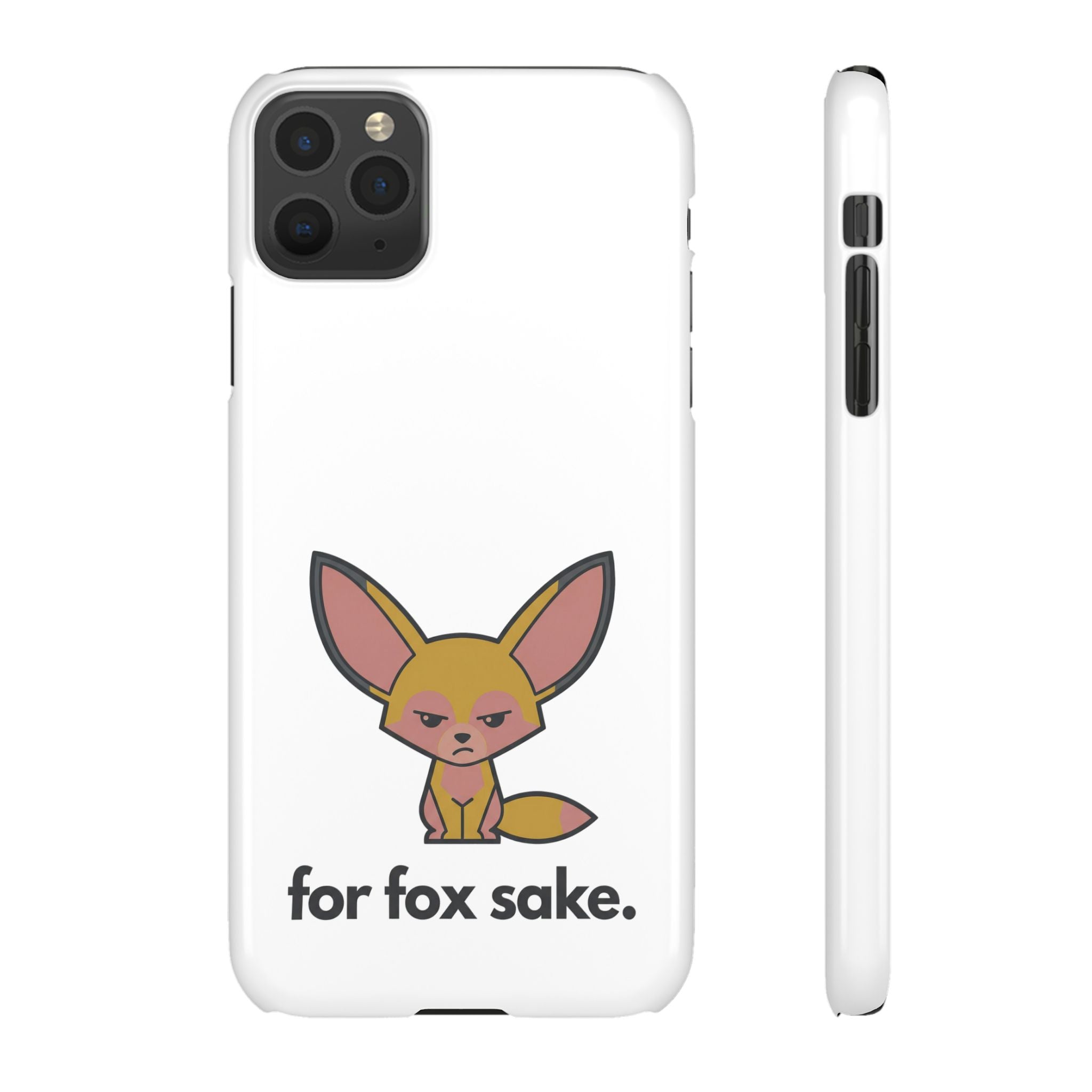 Phone Case — Cute 'for fox sake.' Cartoon Fox Protective Snap Case