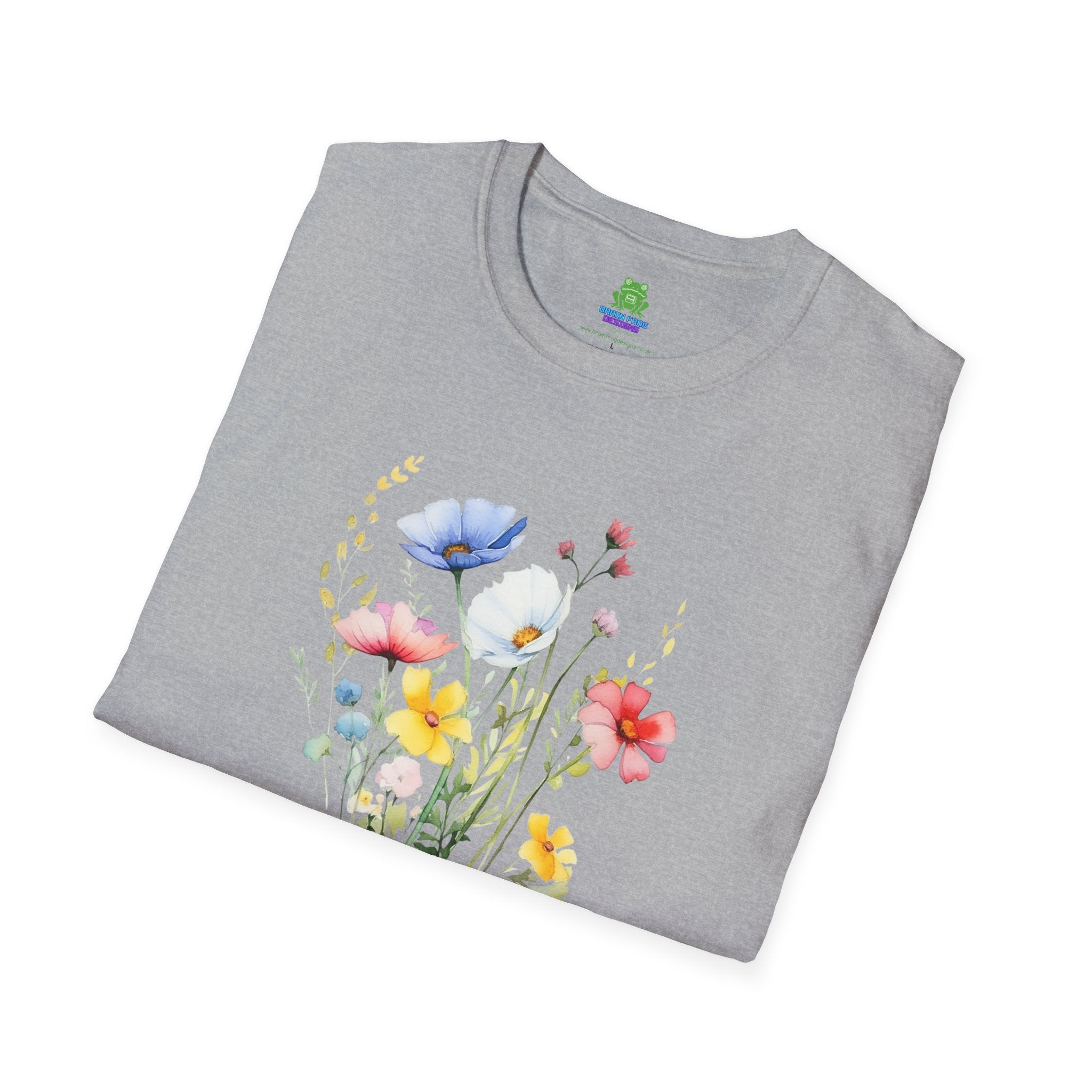 Floral Wildflower Bouquet T-Shirt - Pastel Garden Graphic Tee - 100% Cotton