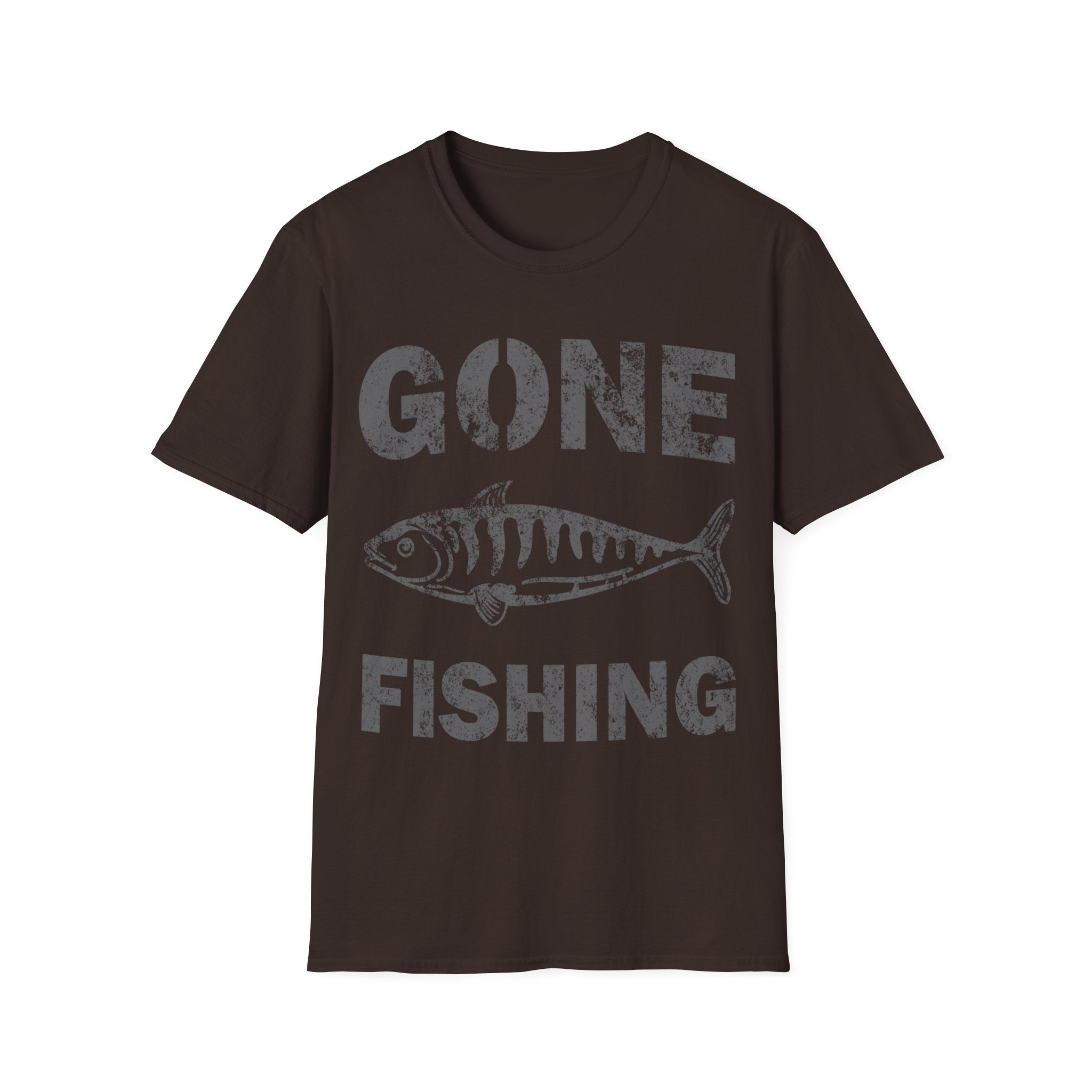 Gone Fishing T-Shirt — Distressed Vintage Fish Graphic, Fishing Gift for Anglers - 100% Cotton / Cotton Blend