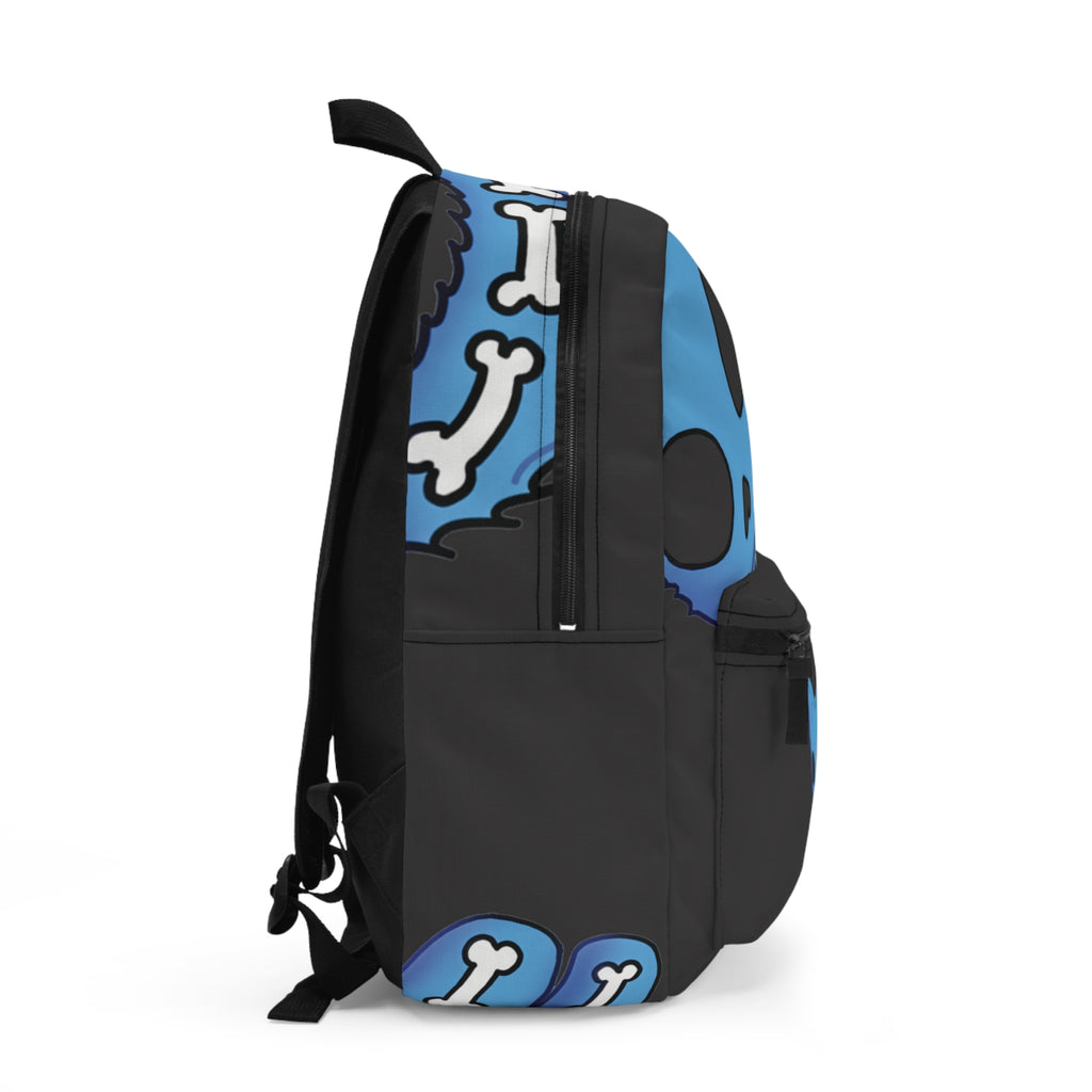 Blue / Black Skeleton Cat Backpack - Cute Spooky Skull Kitty School Bag
