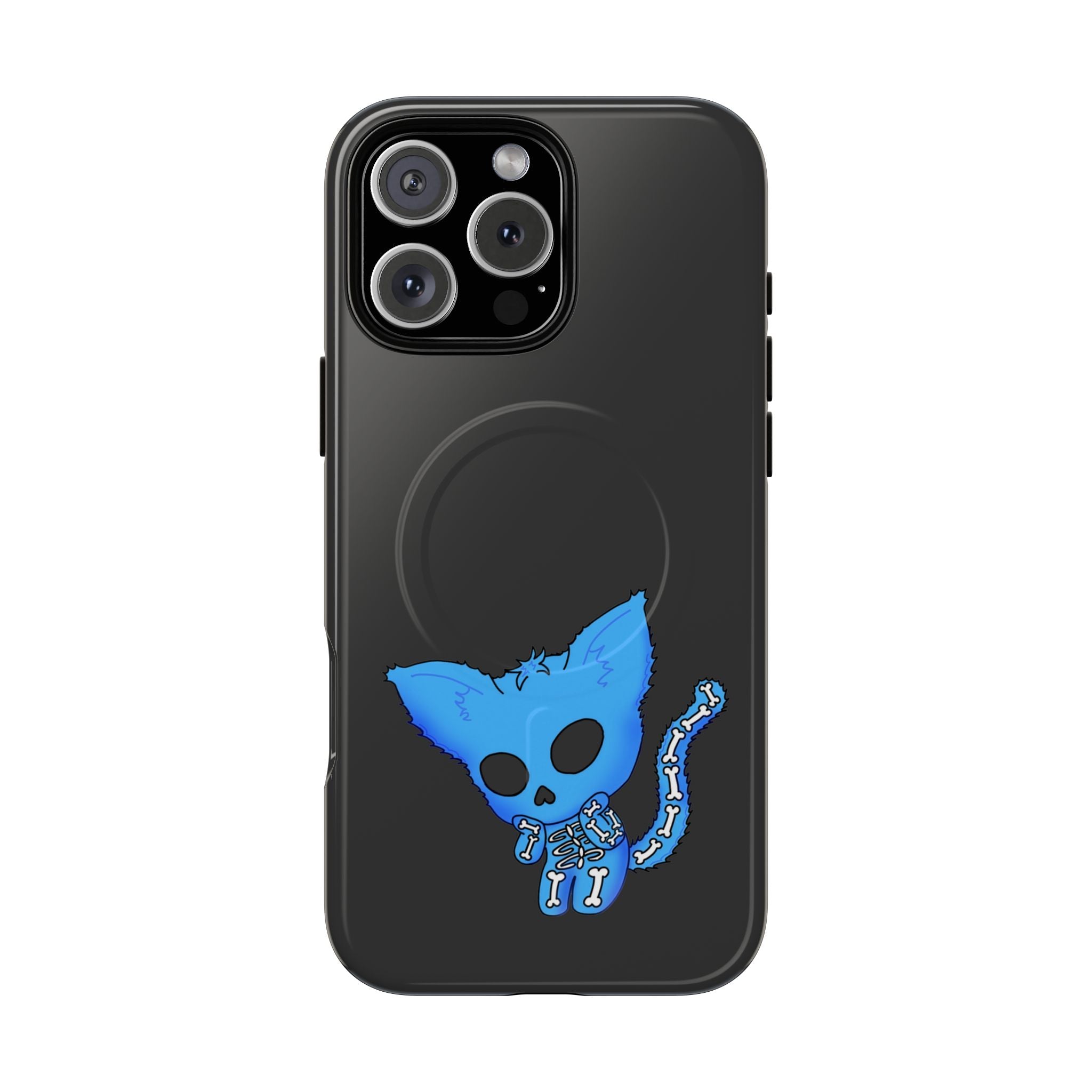 Blue Skeleton Cat Tough Magnetic Phone Case | Unique Design to Brain Frog
