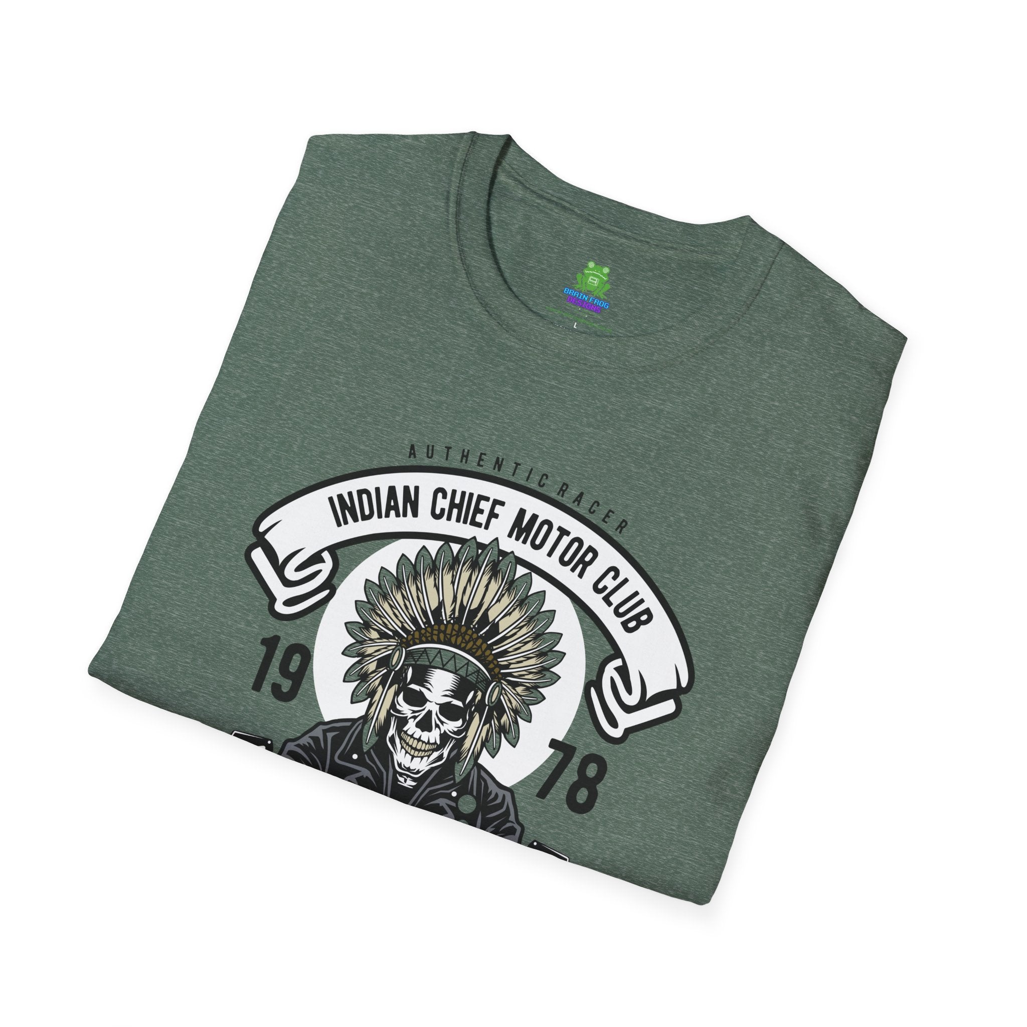 Motorcycle Club T-Shirt - 'Indian Chief Motor Club' Vintage Skull Rider Tee - 100% Cotton