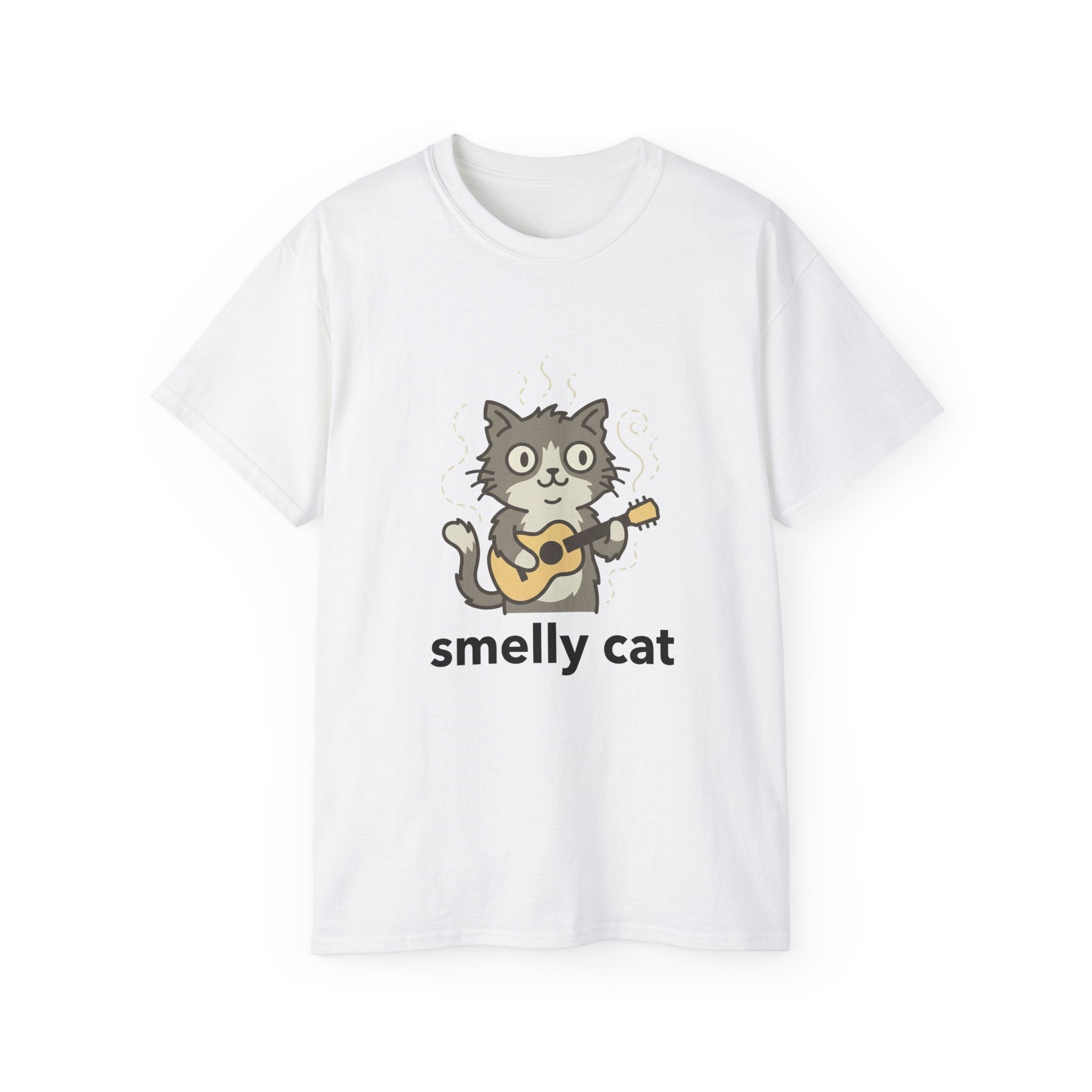 Smelly Cat Guitar Cat T-Shirt - Funny Friends Parody Tee for Fans - 100% Cotton