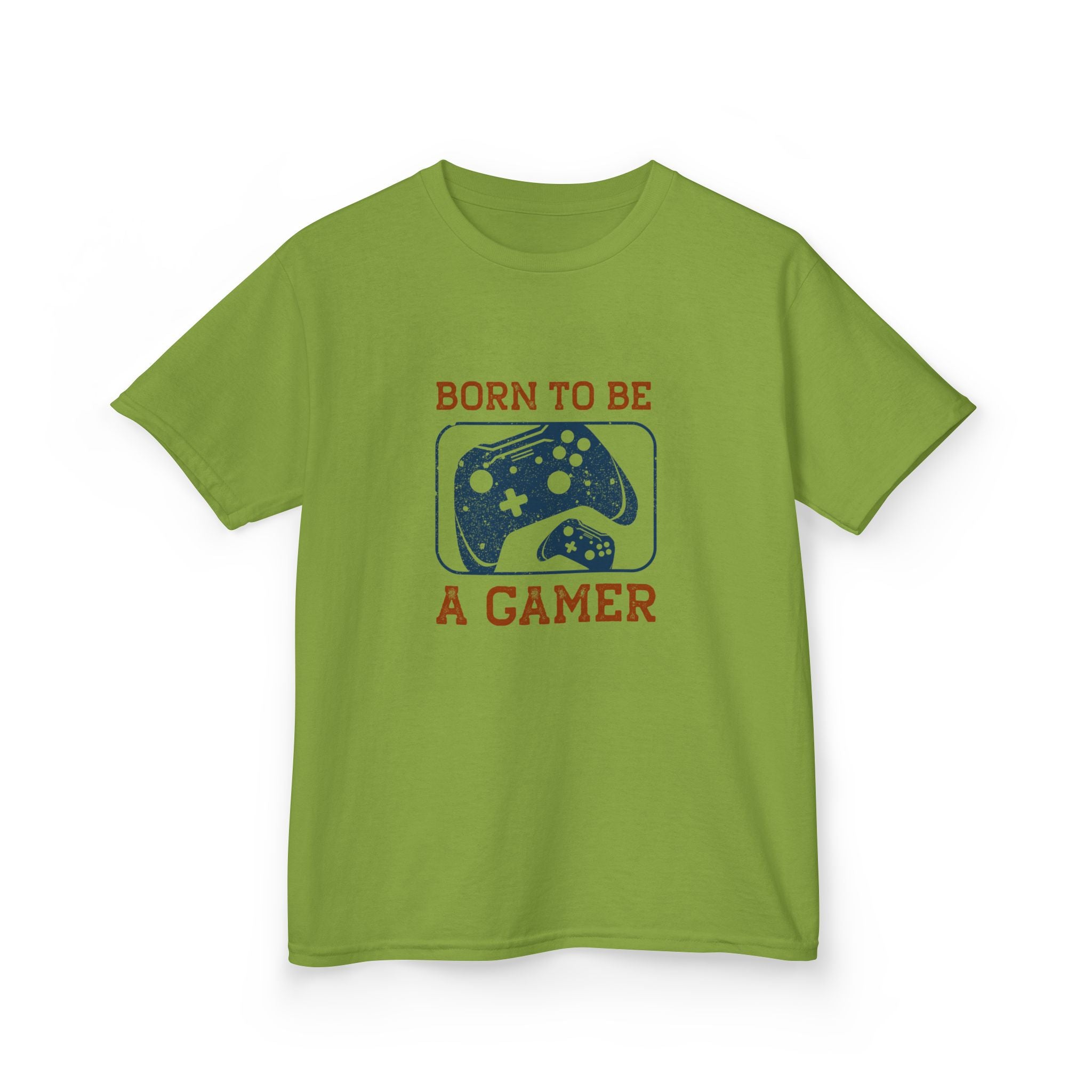 Kids Tee - "Born to Be a Gamer" Retro Game Controller Shirt - 100% Cotton / Cotton Blend