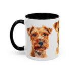Irish Terrier Dog Portrait Accent Coffee Mug - Cute Terrier Face Ceramic Coffee Cup (11/15oz)