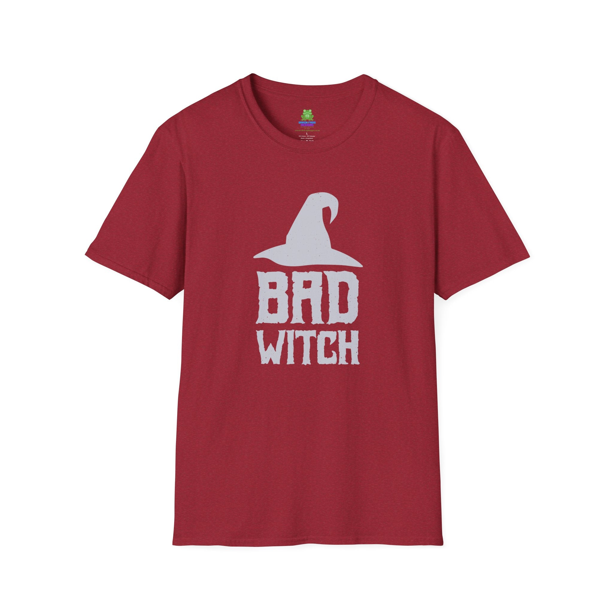 Bad Witch T-Shirt - Witch Hat Graphic Halloween Tee - 100% Cotton / Cotton Blend