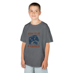 Kids Tee - "Born to Be a Gamer" Retro Game Controller Shirt - 100% Cotton / Cotton Blend