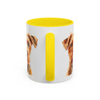 Irish Terrier Dog Portrait Accent Coffee Mug - Cute Terrier Face Ceramic Coffee Cup (11/15oz)