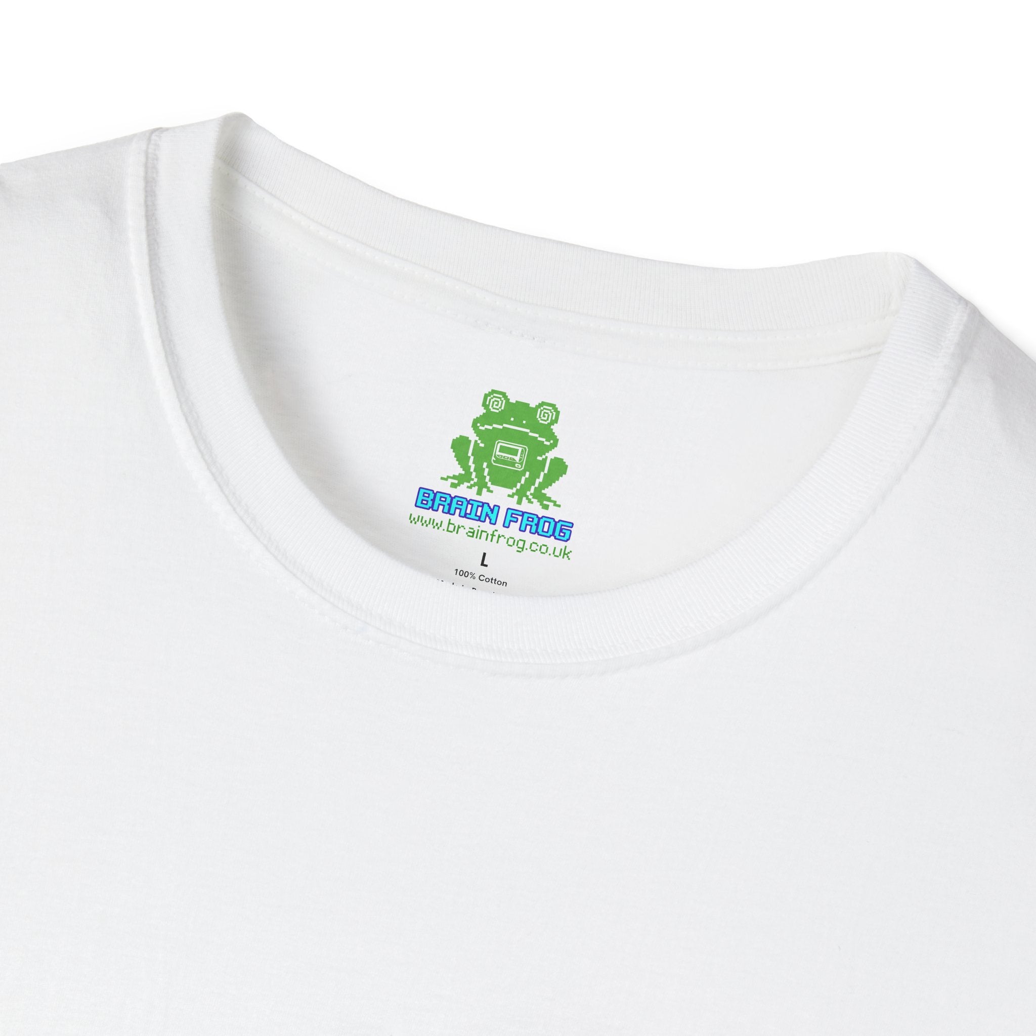 Woman's Plain Tee - Brain Frog Woman's Softstyle Plain T-Shirt - 100% Cotton / Cotton Blend - White / Black / Navy / Grey - 12 colours available