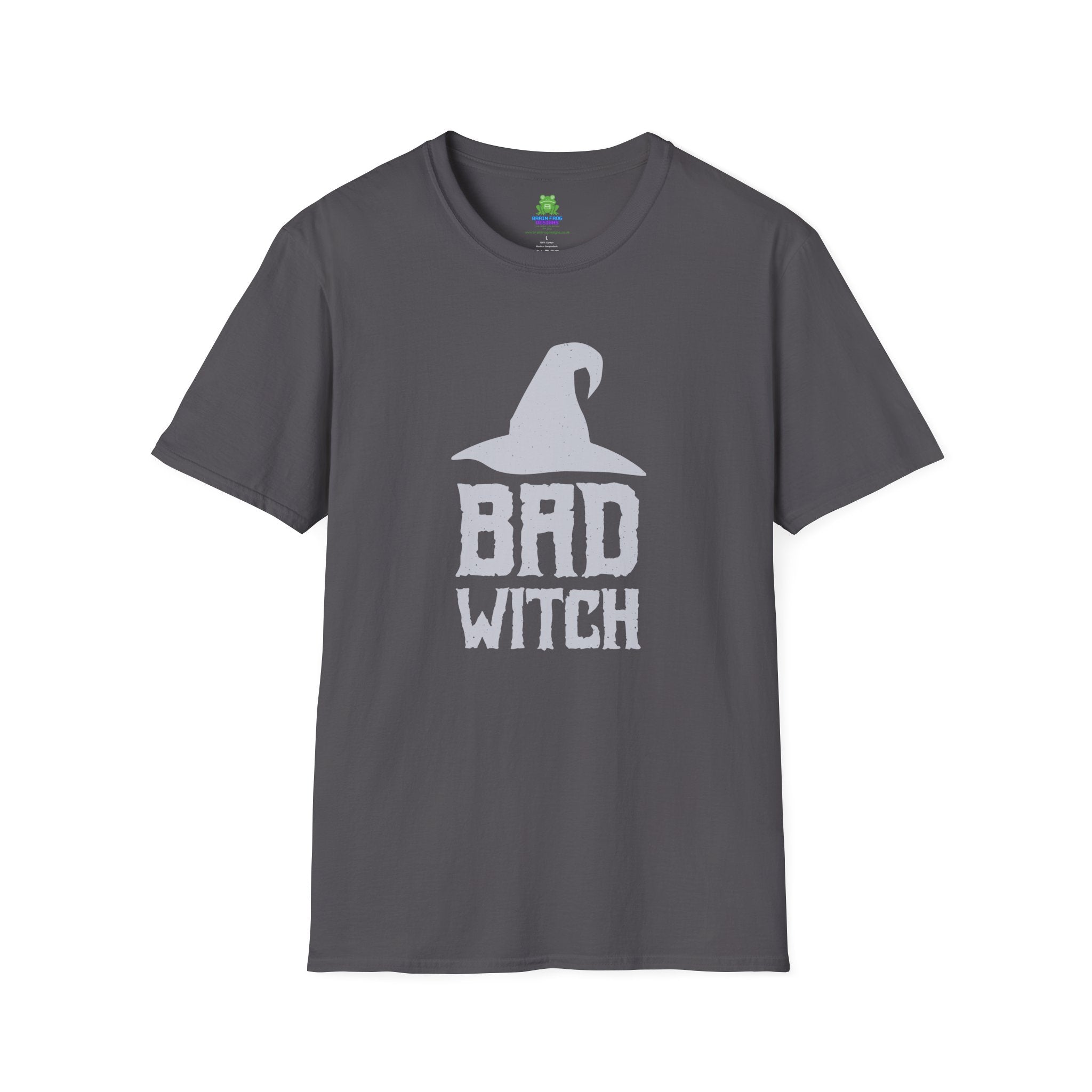 Bad Witch T-Shirt - Witch Hat Graphic Halloween Tee - 100% Cotton / Cotton Blend