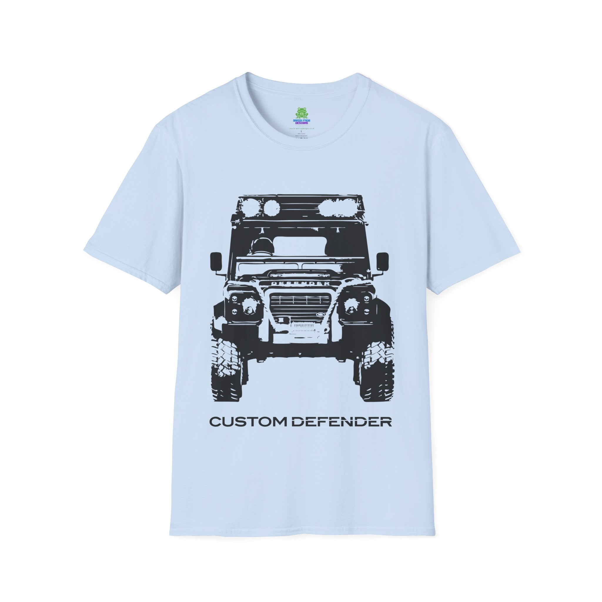 Defender Off-Road Shirt - "Custom Defender" Graphic 4x4 Adventure Tee - 100% Cotton / Cotton Blend
