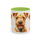 Irish Terrier Dog Portrait Accent Coffee Mug - Cute Terrier Face Ceramic Coffee Cup (11/15oz)