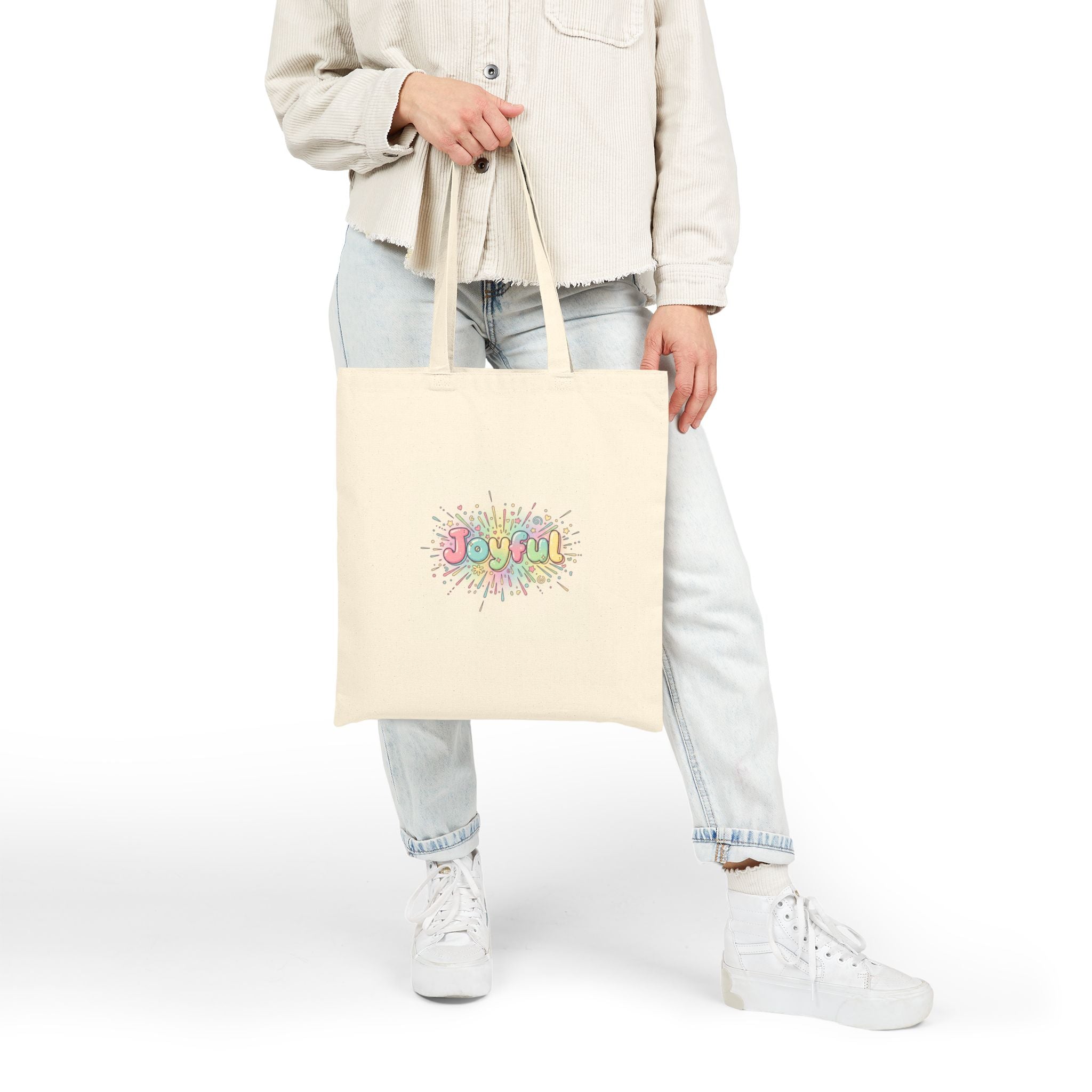 Joyful bubble letters Tote | chaotic cute typography, 90s aesthetic