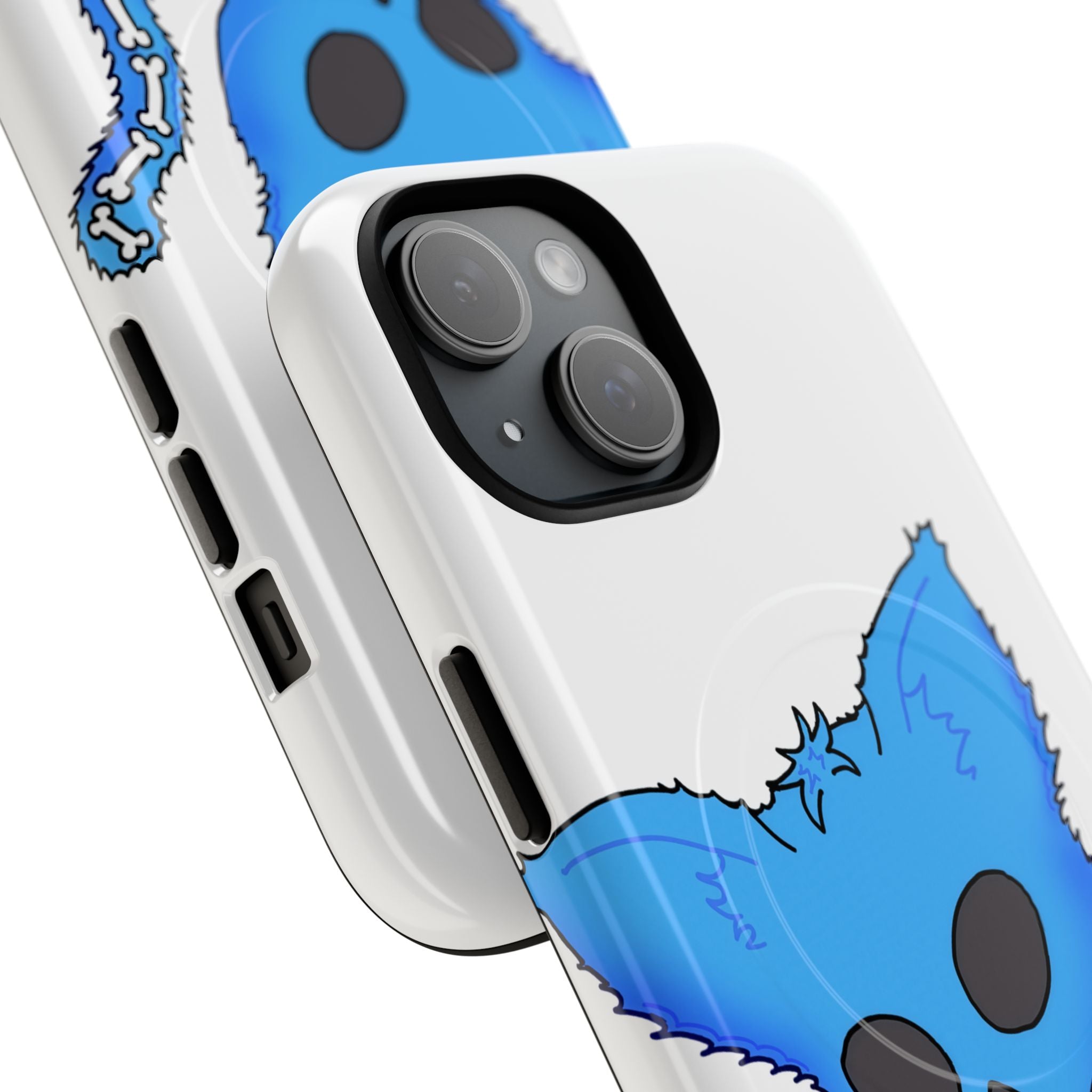 Blue Skeleton Cat Tough Magnetic Phone Case | Design by Jessica B
