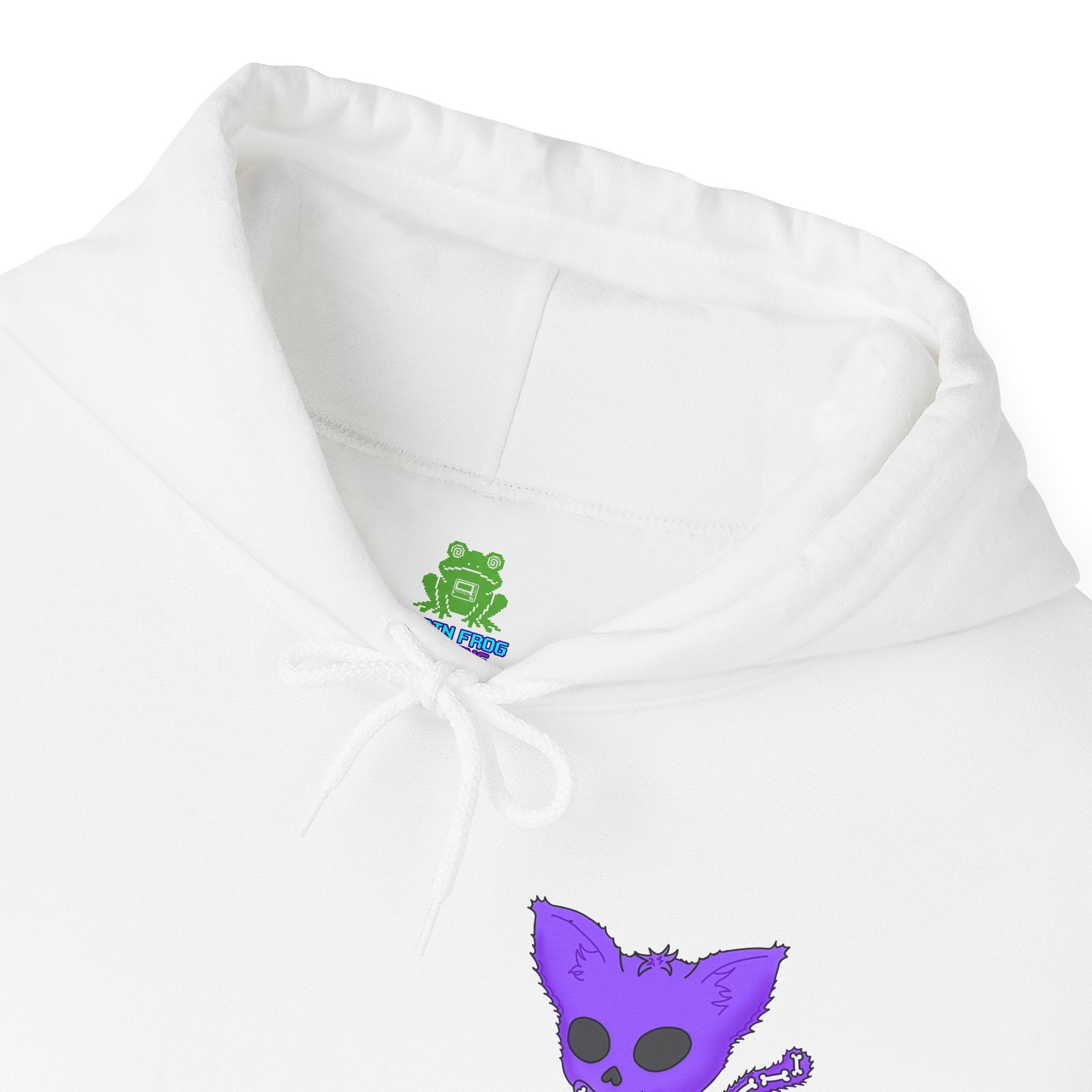 Purple Skeleton Cat Hoodie – Cute Spooky Graphic Sweatshirt - Unique Brand Design