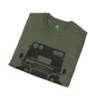 Defender Off-Road Shirt - "Custom Defender" Graphic 4x4 Adventure Tee - 100% Cotton / Cotton Blend