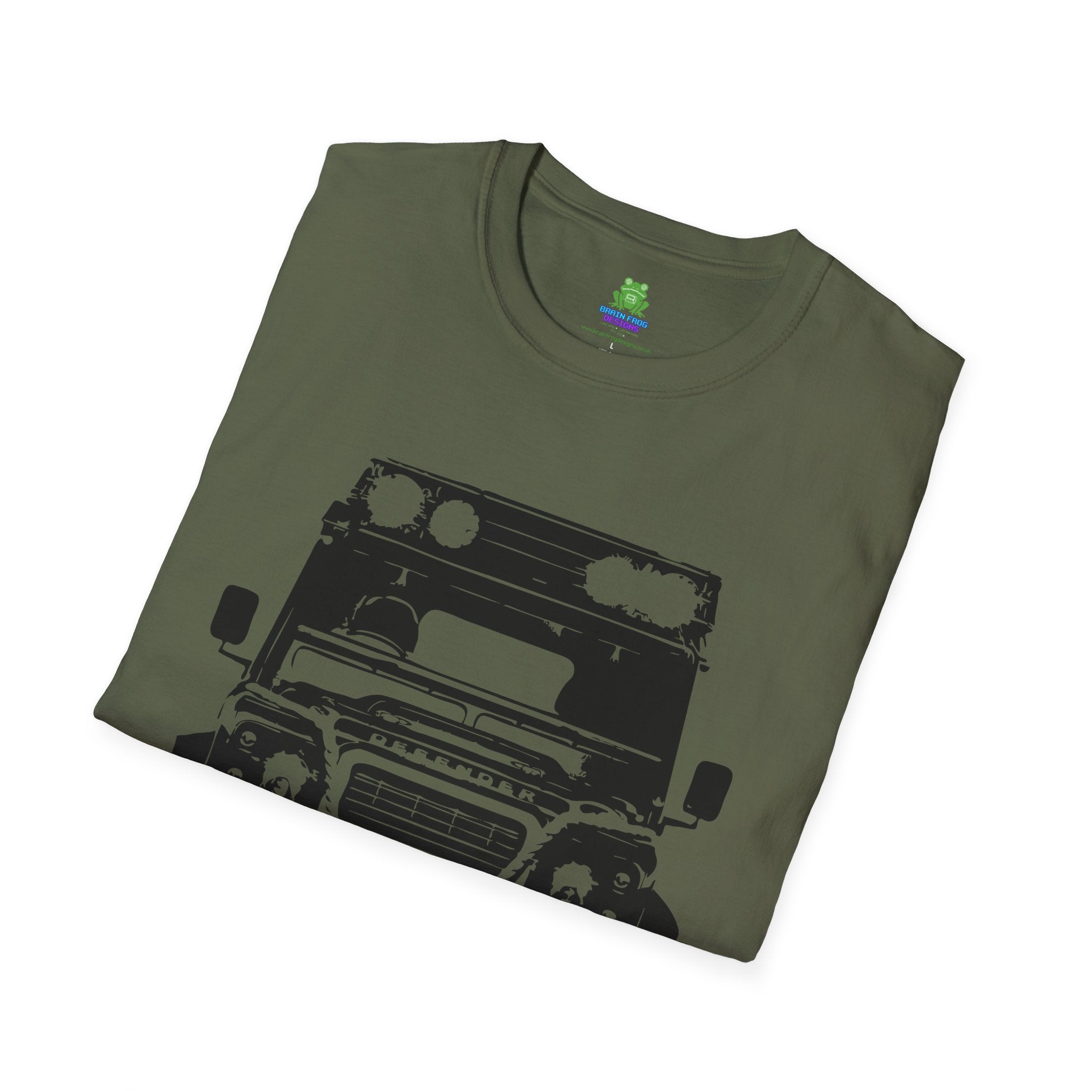 Defender Off-Road Shirt - "Custom Defender" Graphic 4x4 Adventure Tee - 100% Cotton / Cotton Blend