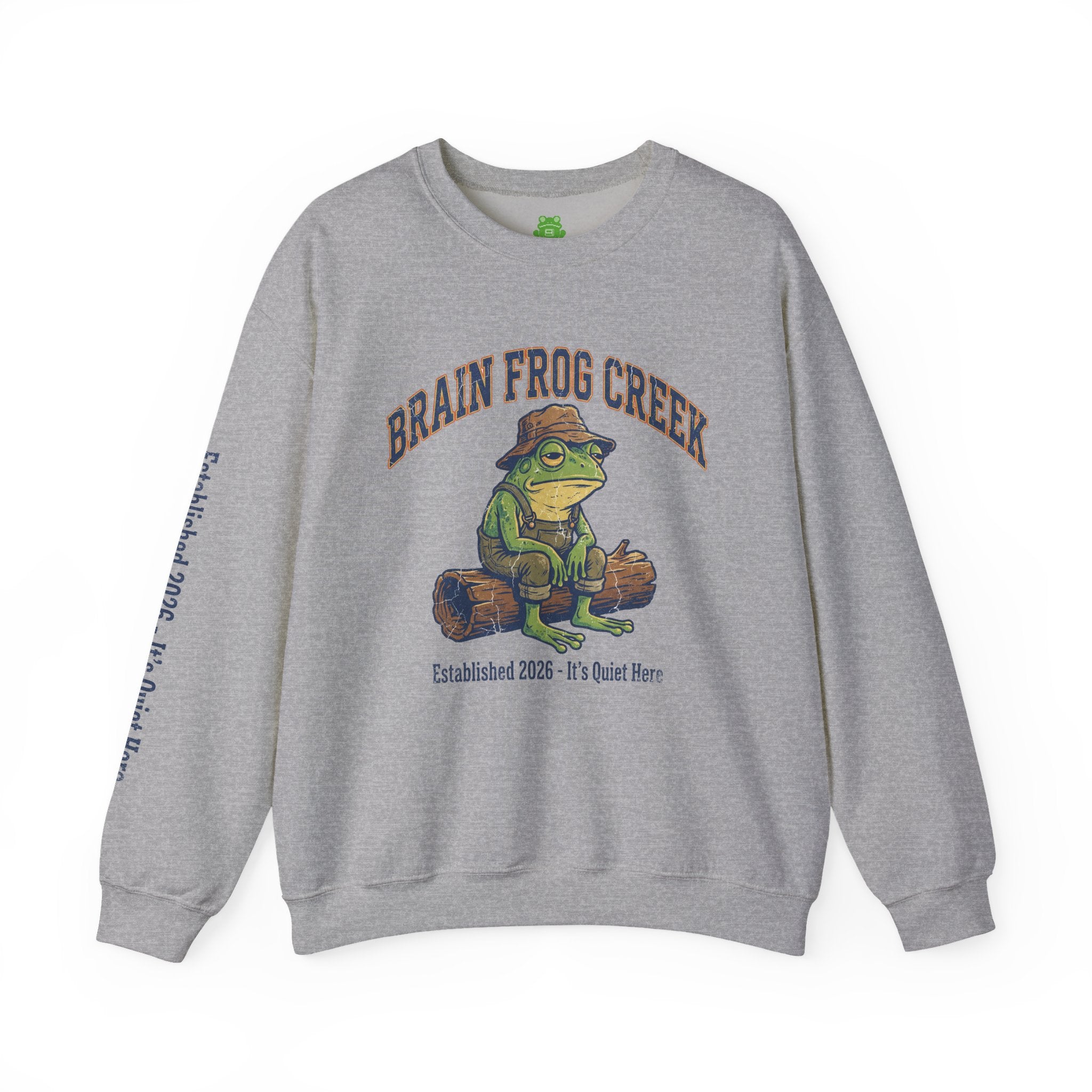 Signature Brain Frog Creek Sweatshirt - Vintage Fisherman Frog Crewneck