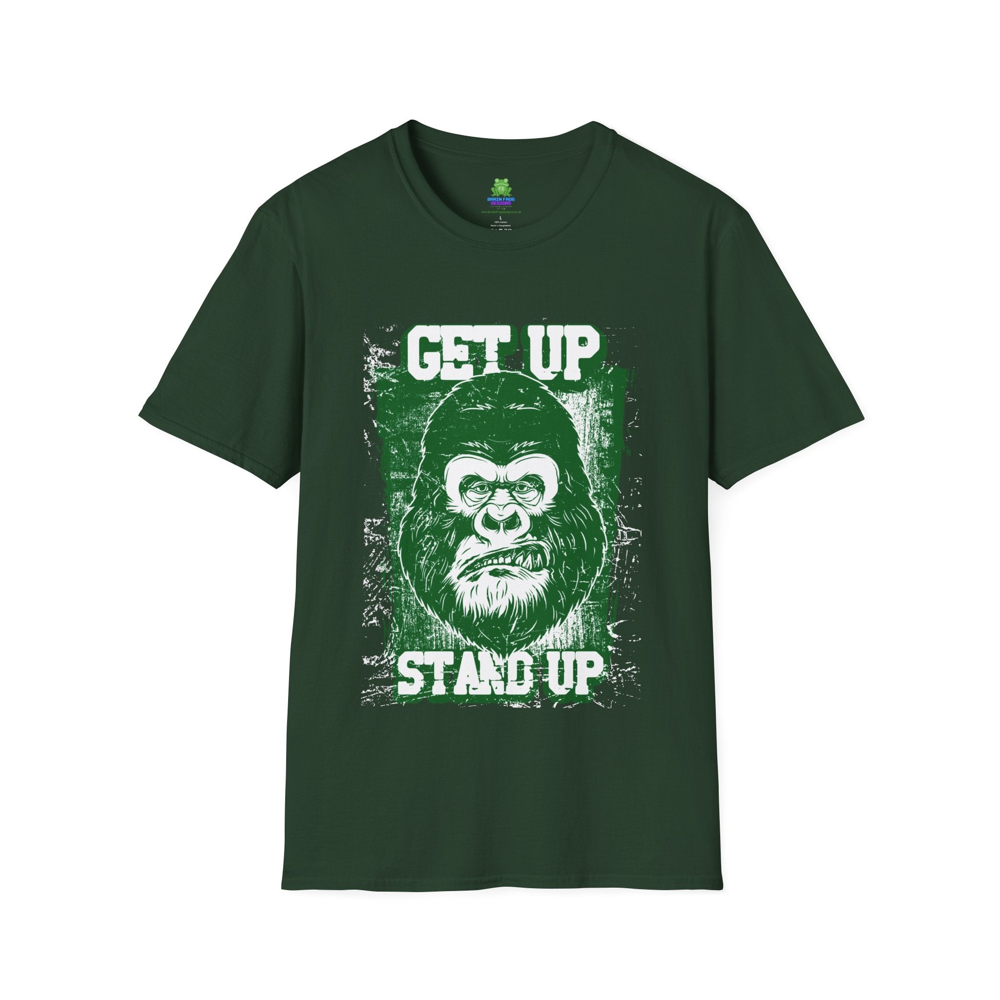 Get Up Stand Up Gorilla T-Shirt - Vintage Reggae-Inspired Graphic Tee - 100% Cotton