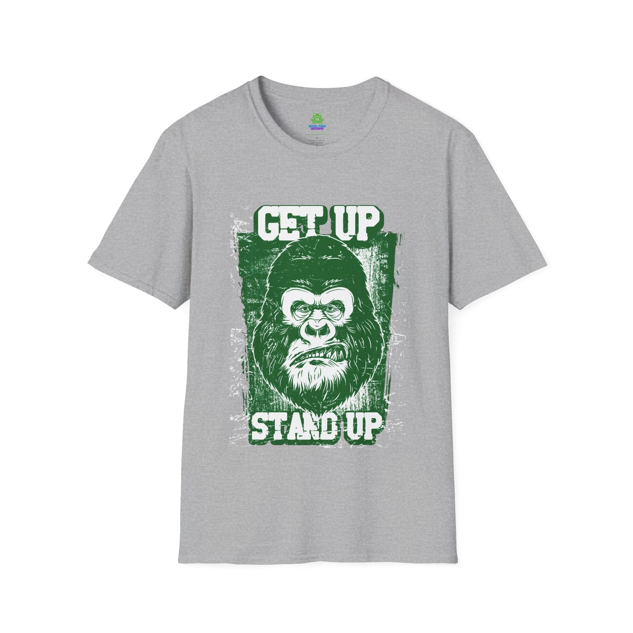 Get Up Stand Up Gorilla T-Shirt - Vintage Reggae-Inspired Graphic Tee - 100% Cotton