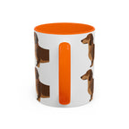 Dachshund Pattern Accent Coffee Mug — Cute Wiener Sausage Dog Ceramic Mug (11/15 oz)