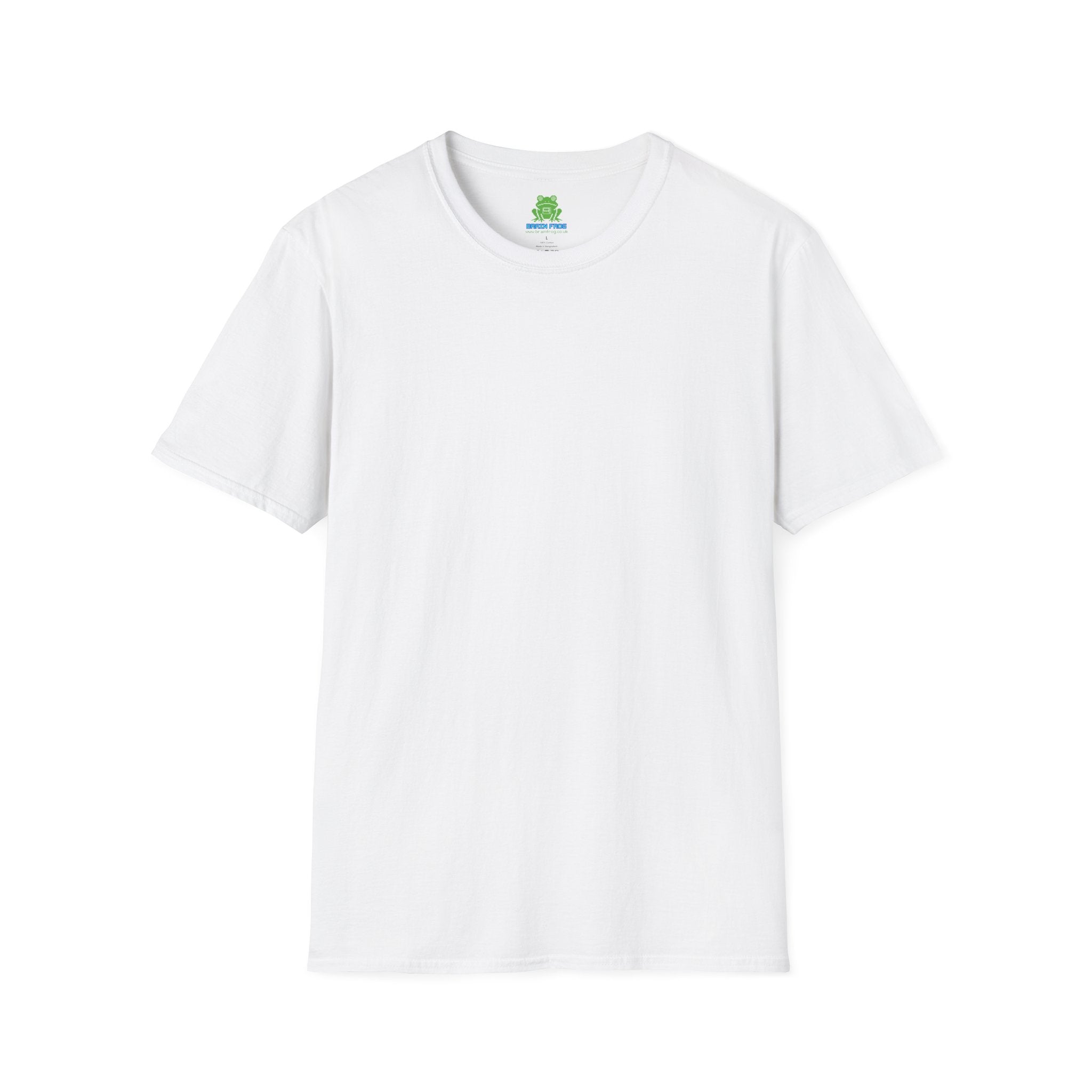 Woman's Plain Tee - Brain Frog Woman's Softstyle Plain T-Shirt - 100% Cotton / Cotton Blend - White / Black / Navy / Grey - 12 colours available