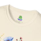 Floral Wildflower Bouquet T-Shirt - Pastel Garden Graphic Tee - 100% Cotton