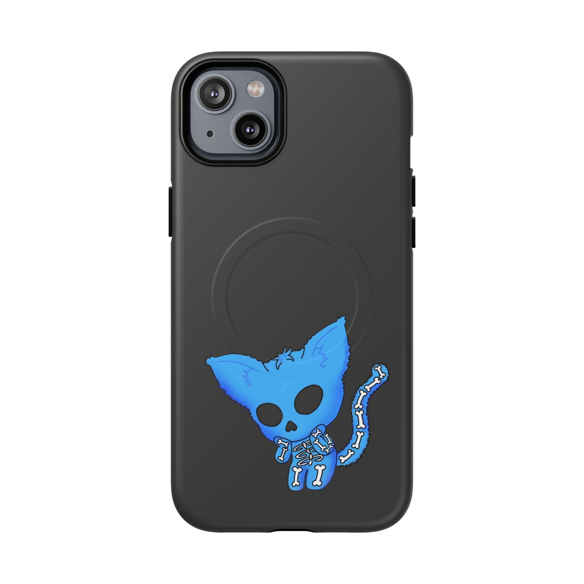 Blue Skeleton Cat Tough Magnetic Phone Case | Unique Design to Brain Frog