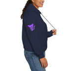 Purple Skeleton Cat Hoodie – Cute Spooky Graphic Sweatshirt - Unique Brand Design