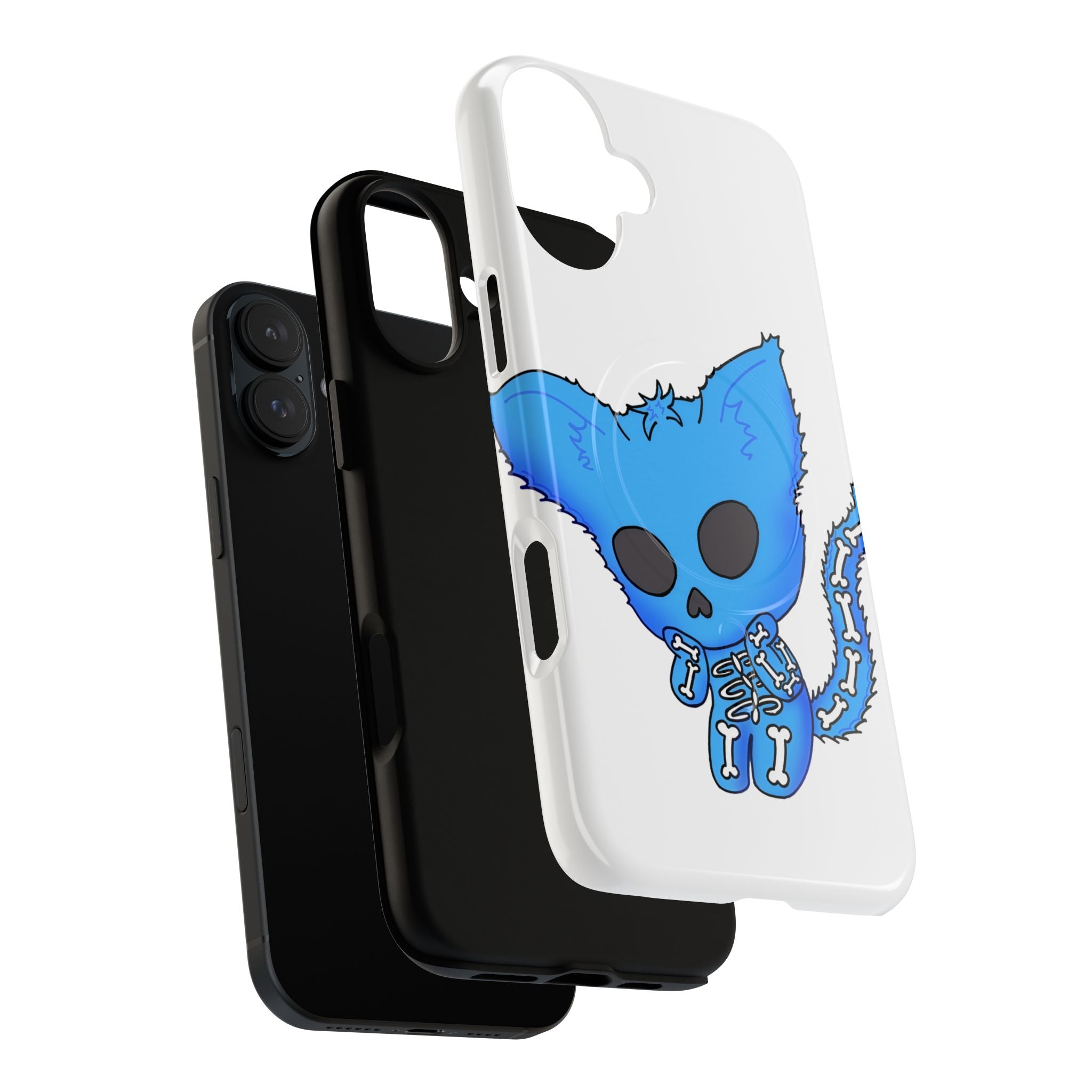 Blue Skeleton Cat Tough Magnetic Phone Case | Design by Jessica B
