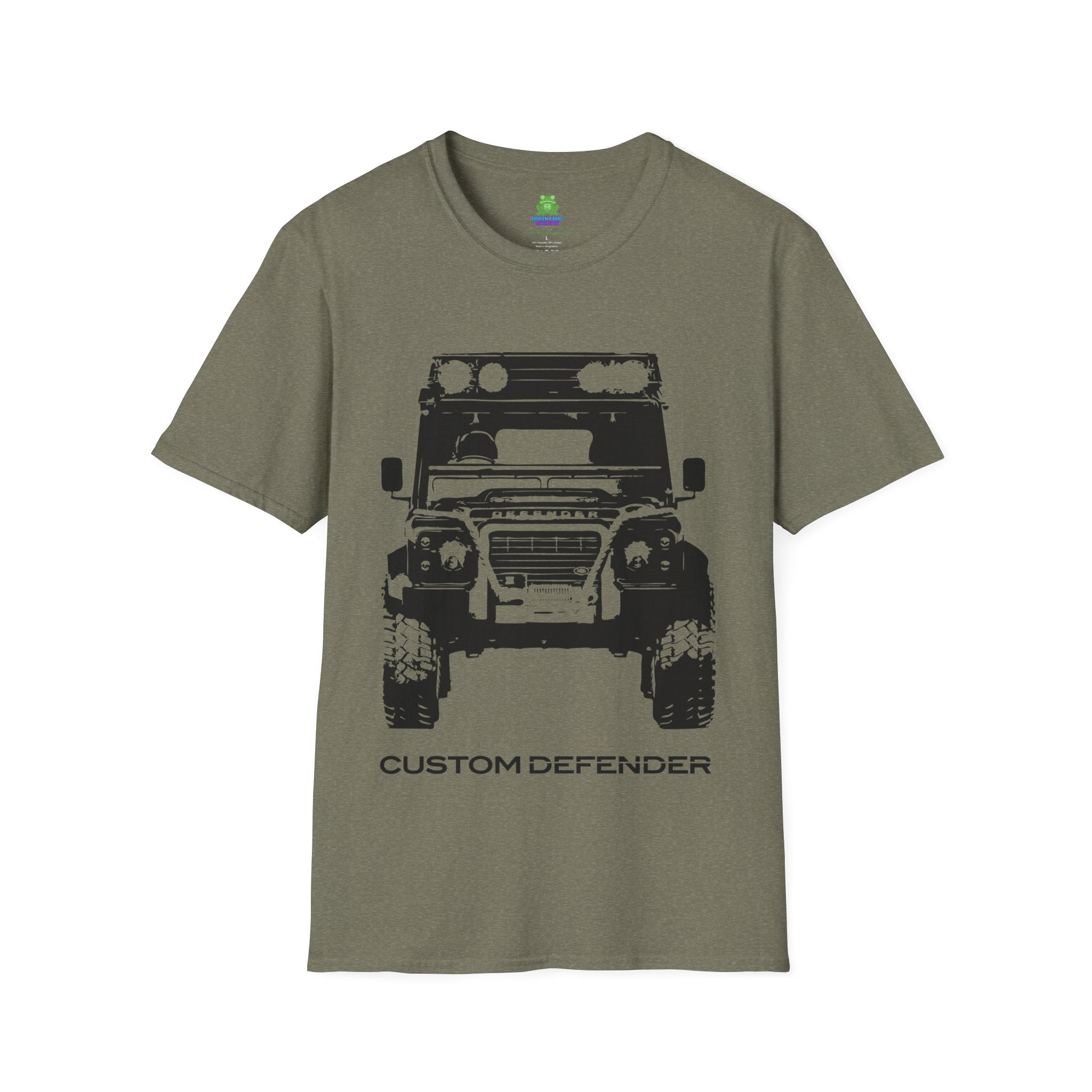 Defender Off-Road Shirt - "Custom Defender" Graphic 4x4 Adventure Tee - 100% Cotton / Cotton Blend