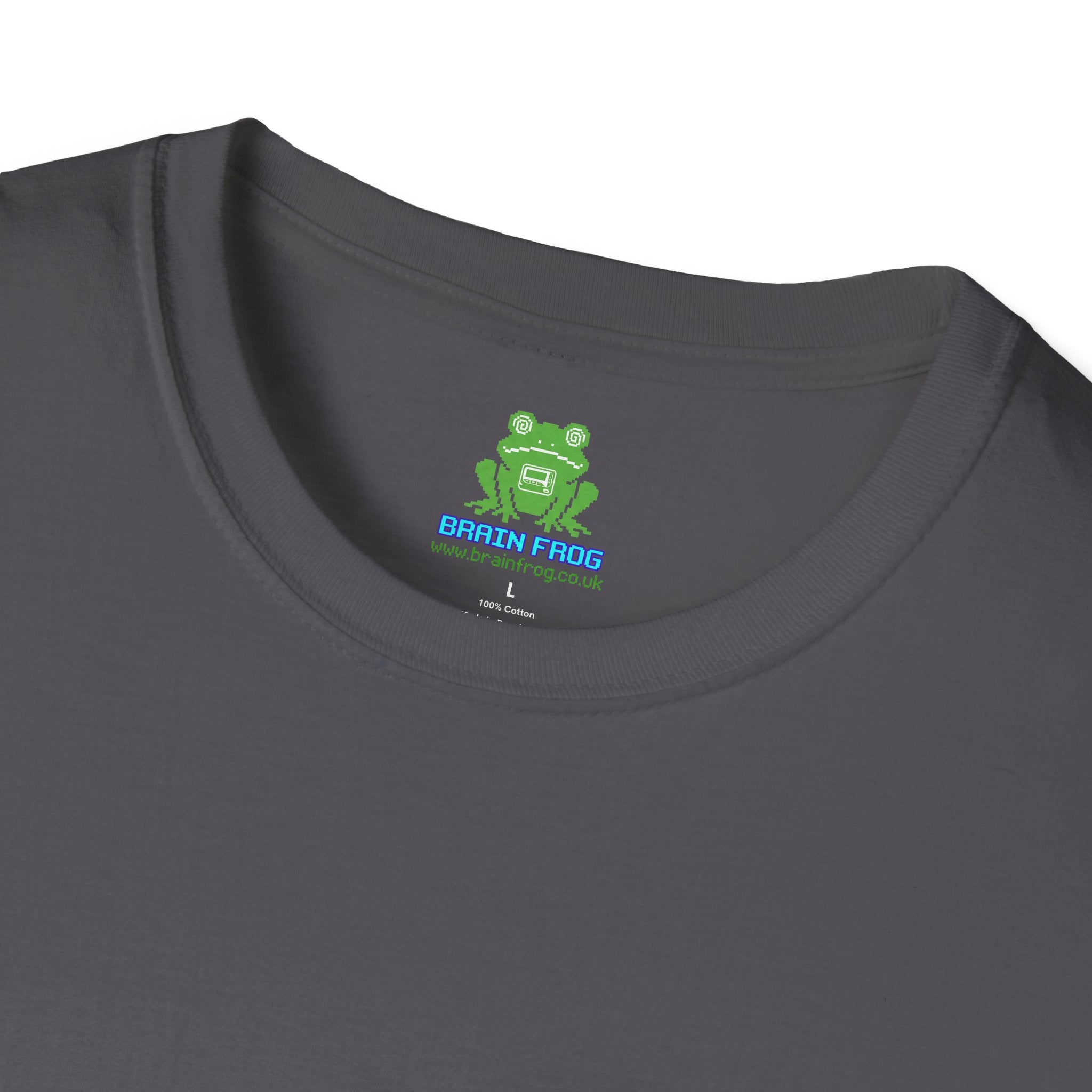 Woman's Plain Tee - Brain Frog Woman's Softstyle Plain T-Shirt - 100% Cotton / Cotton Blend - White / Black / Navy / Grey - 12 colours available