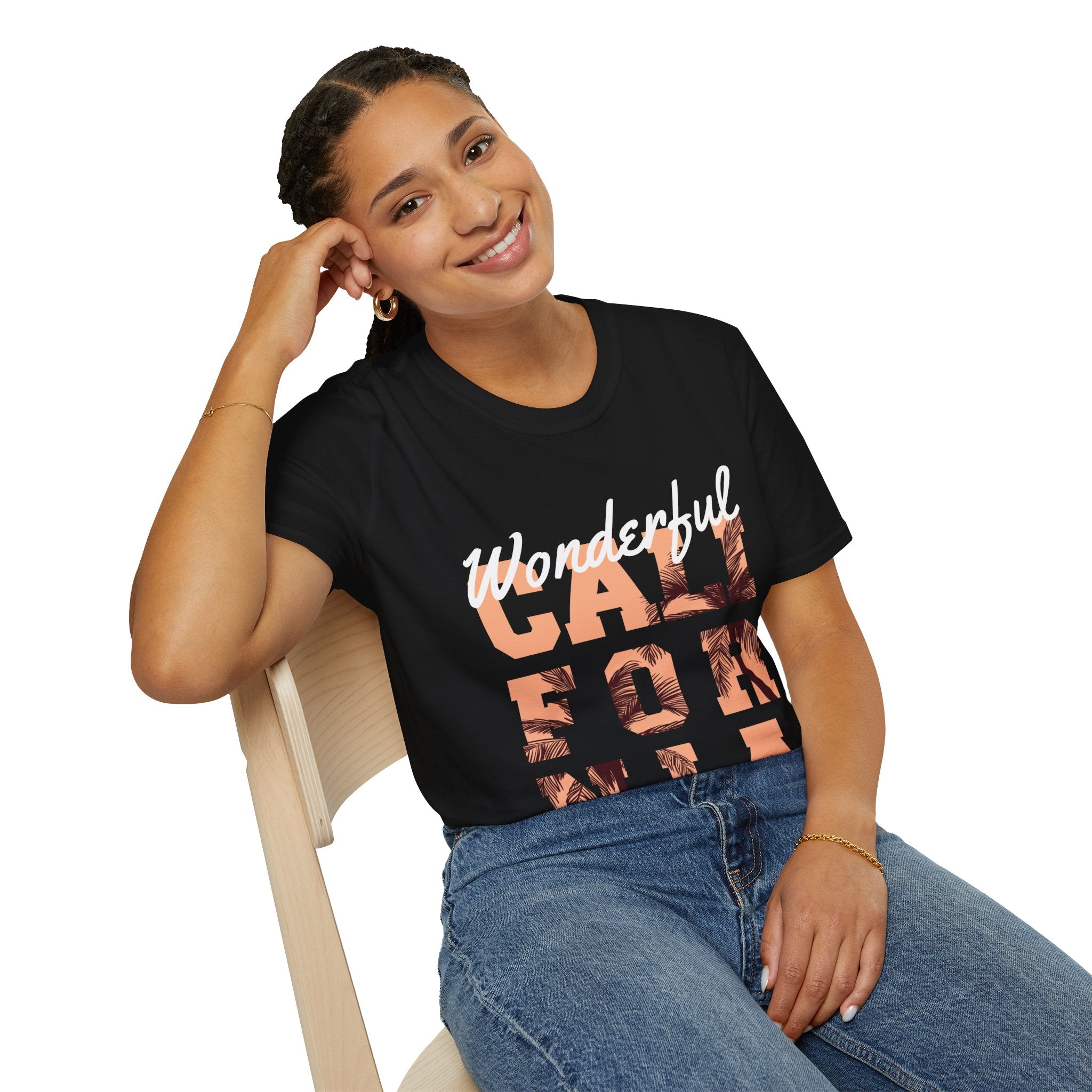 California Palm Photo Tee - Vintage Sunset Graphic T-Shirt - 100% Cotton