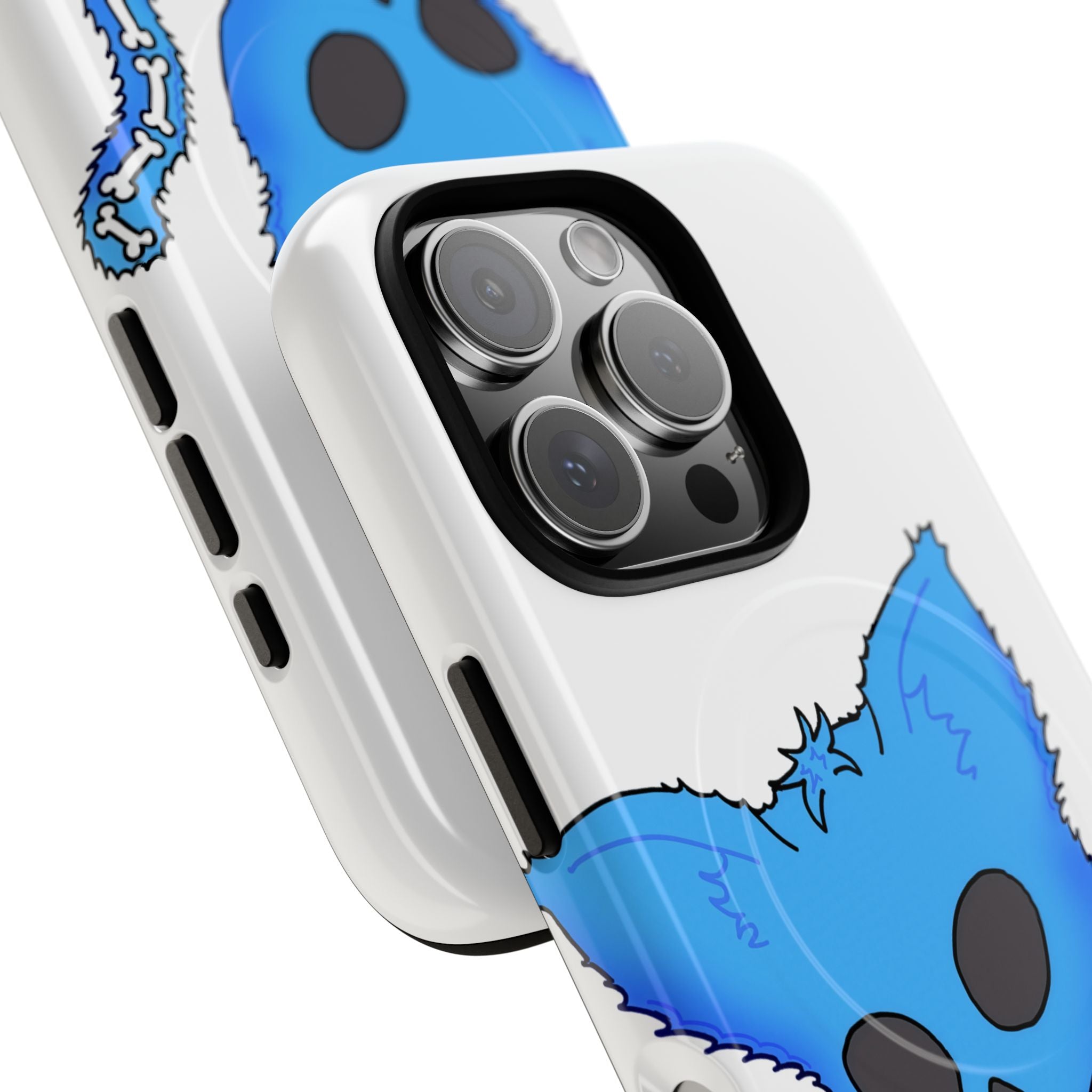 Blue Skeleton Cat Tough Magnetic Phone Case | Design by Jessica B