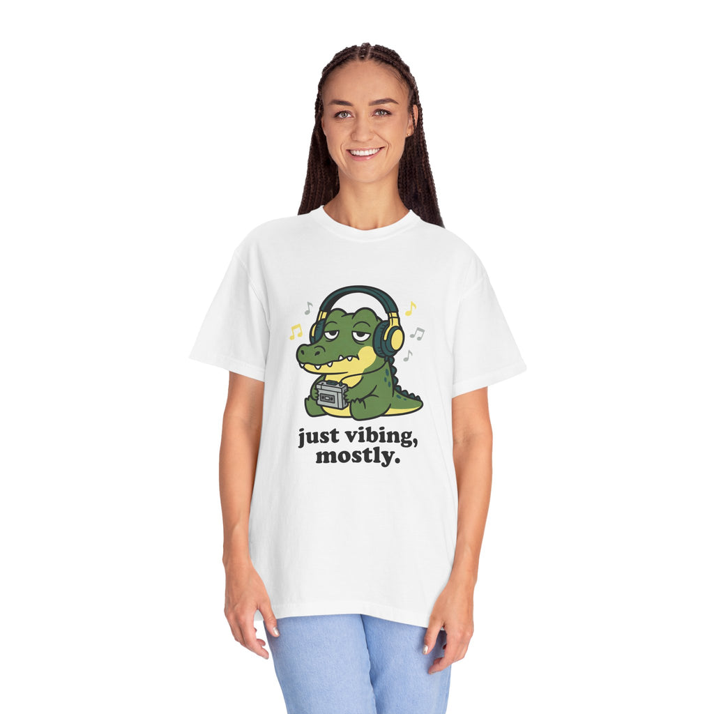 Just Vibing, Mostly Crocodile T-Shirt - 100% Cotton