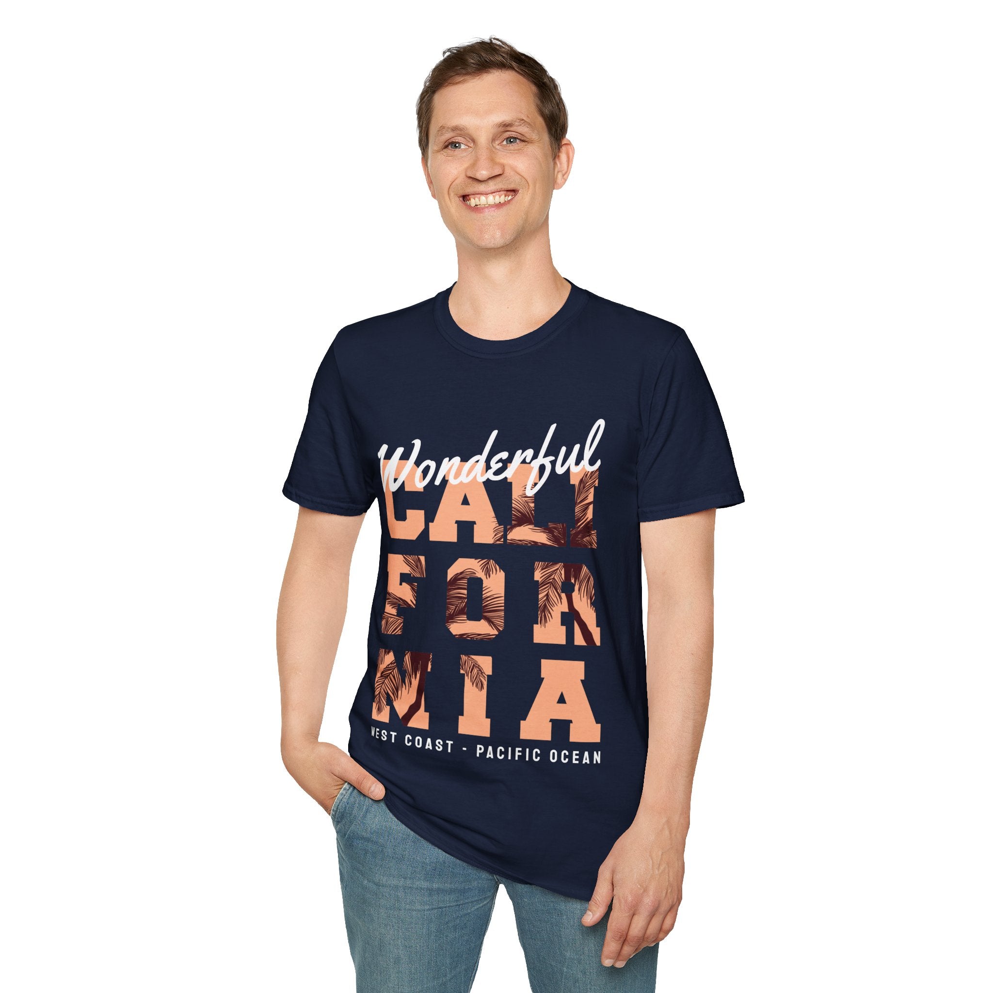 California Palm Photo Tee - Vintage Sunset Graphic T-Shirt - 100% Cotton