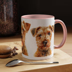 Irish Terrier Dog Portrait Accent Coffee Mug - Cute Terrier Face Ceramic Coffee Cup (11/15oz)