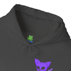 Purple Skeleton Cat Hoodie – Cute Spooky Graphic Sweatshirt - Unique Brand Design